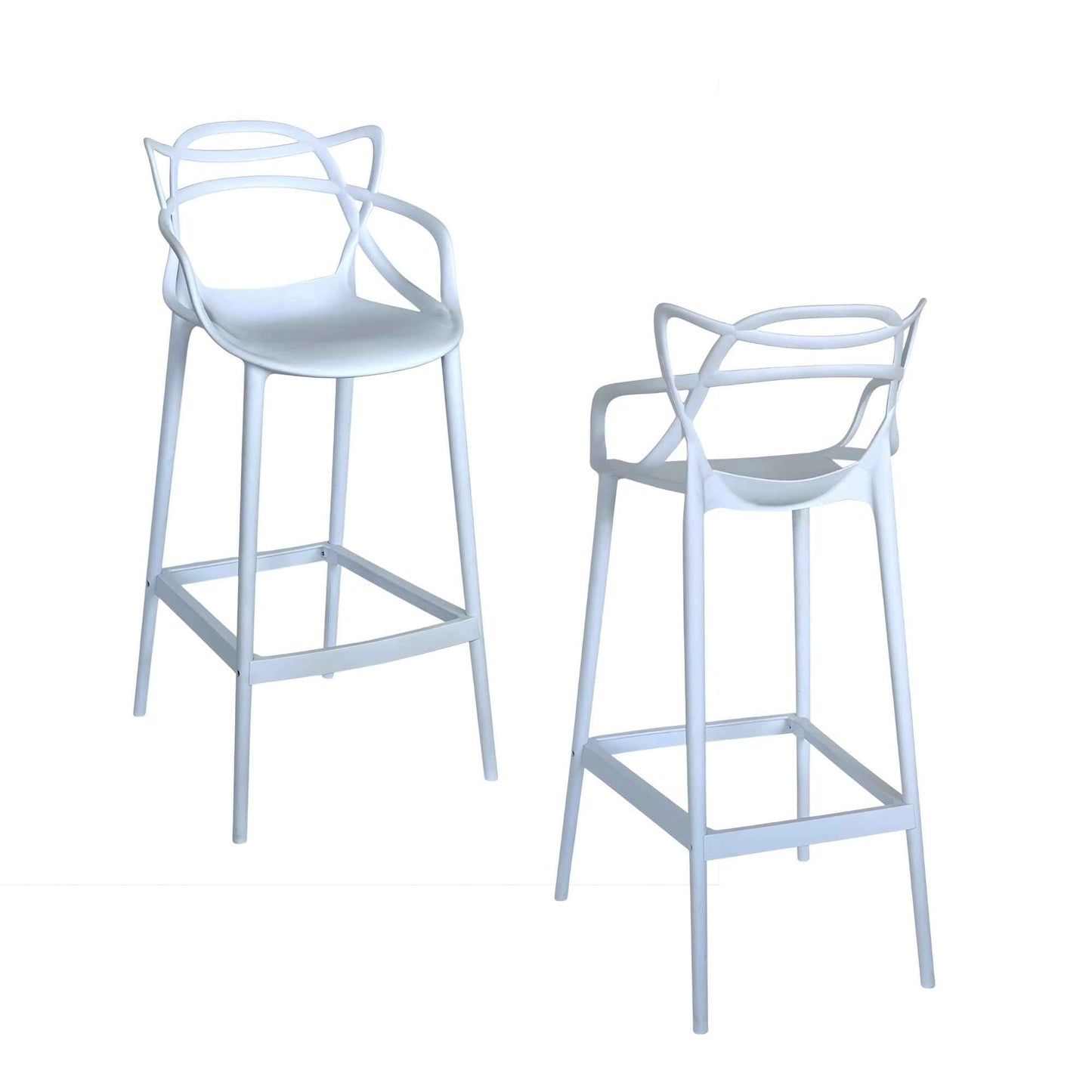 Par de sillas de barra Master azul claro en polipropileno para negocio