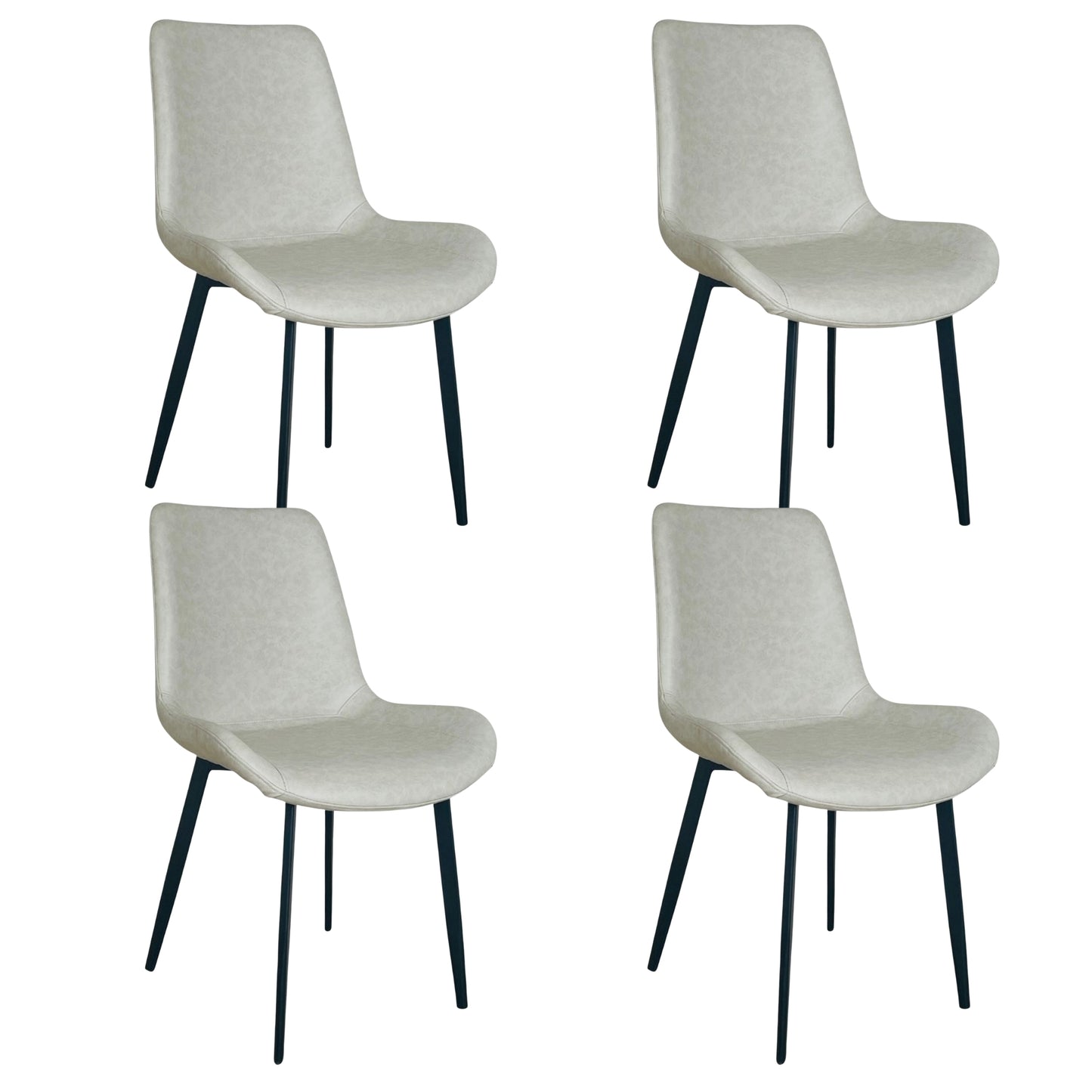 Silla Luxury Spoon En Cuero Con Patas Metálicas