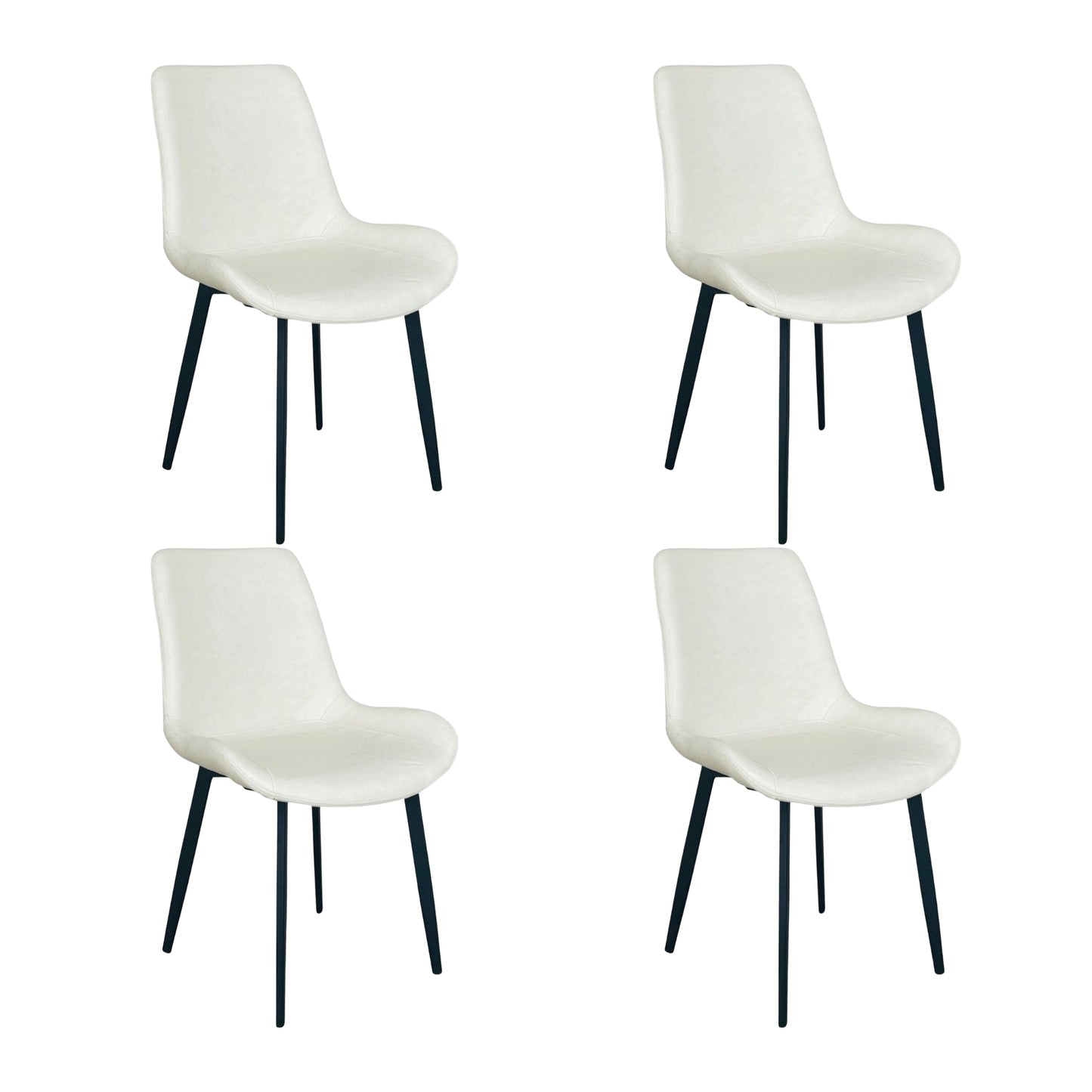 Silla Luxury Spoon En Cuero Con Patas Metálicas