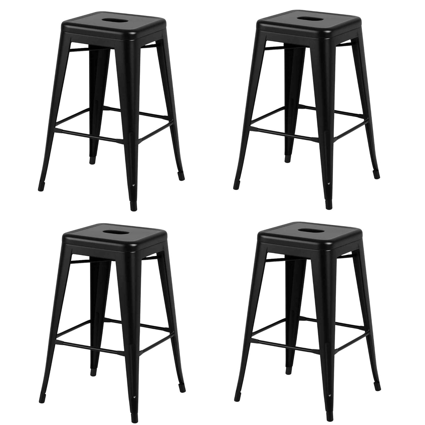 Taburetes Tolix negros metálicos estilo industrial para negocio