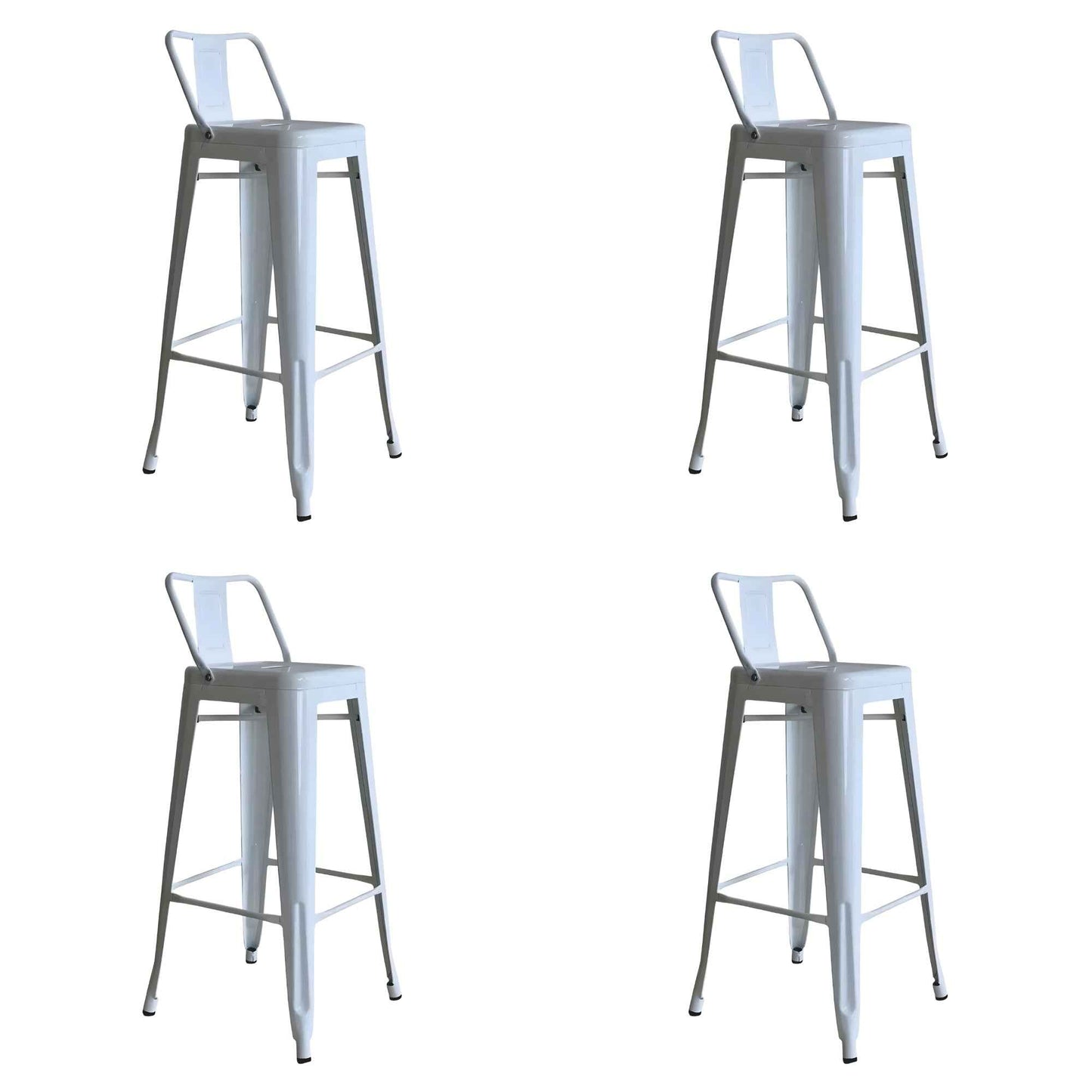 Taburetes Tolix blancos estilo industrial para bar o restaurante