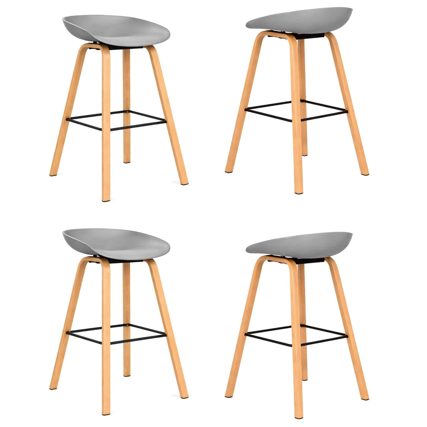 Set de sillas Misuri blancas con patas acabado madera para comedor o negocio