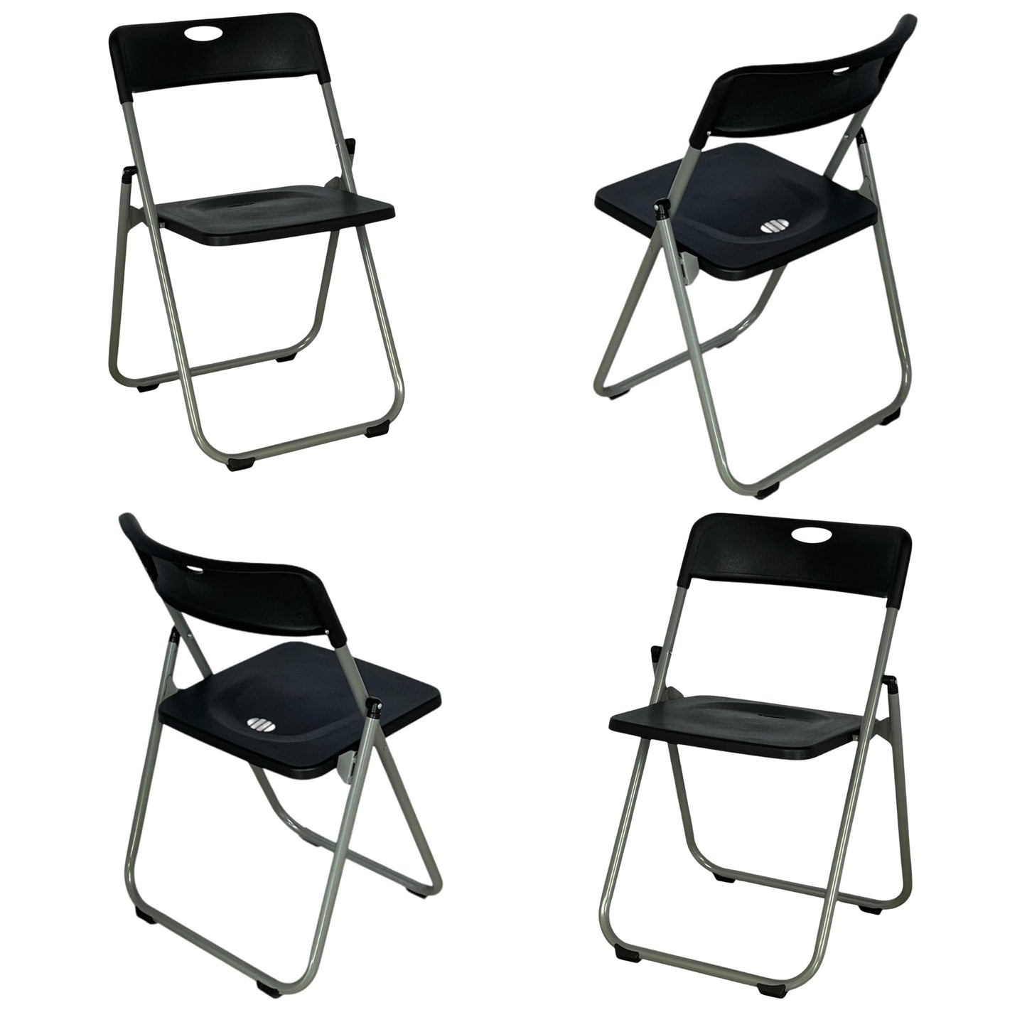 Sillas Color Negro Silla Plegable Plástico Reforzada