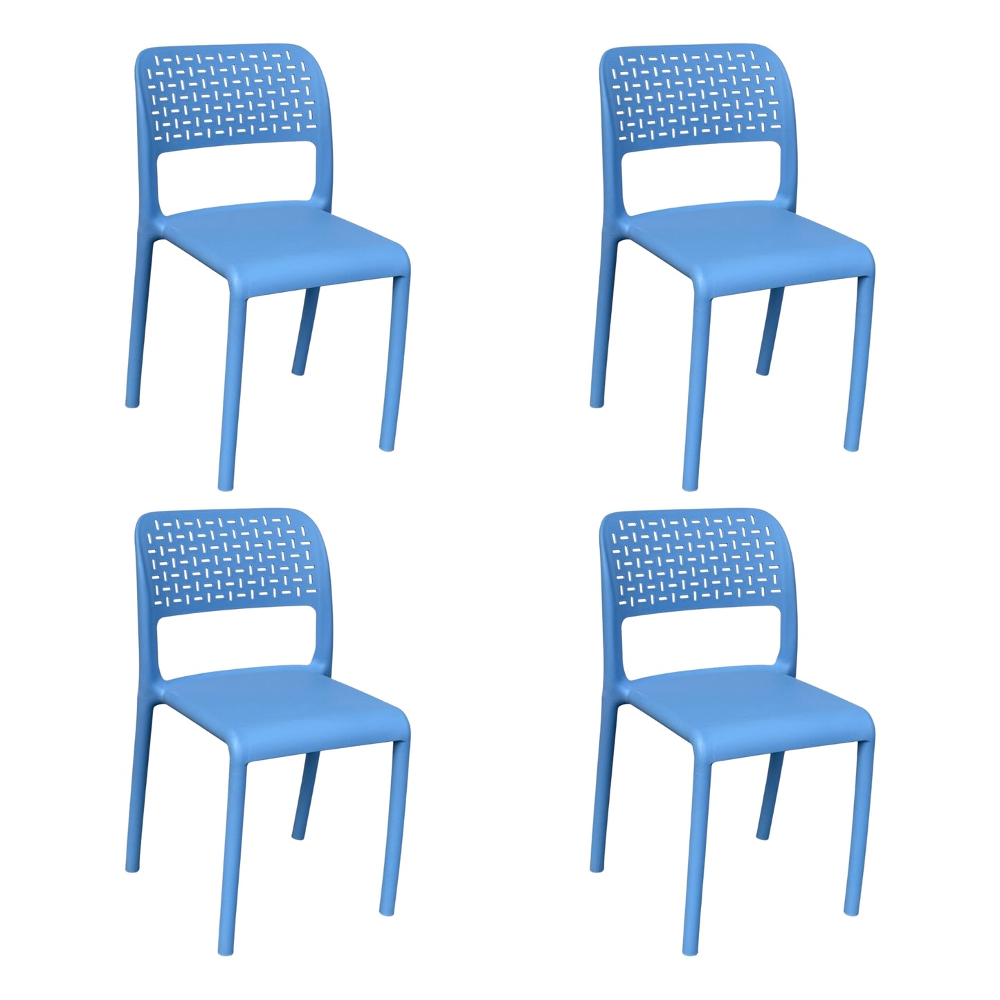 Juego de sillas azules ergonómicas para restaurante y espacios comerciales