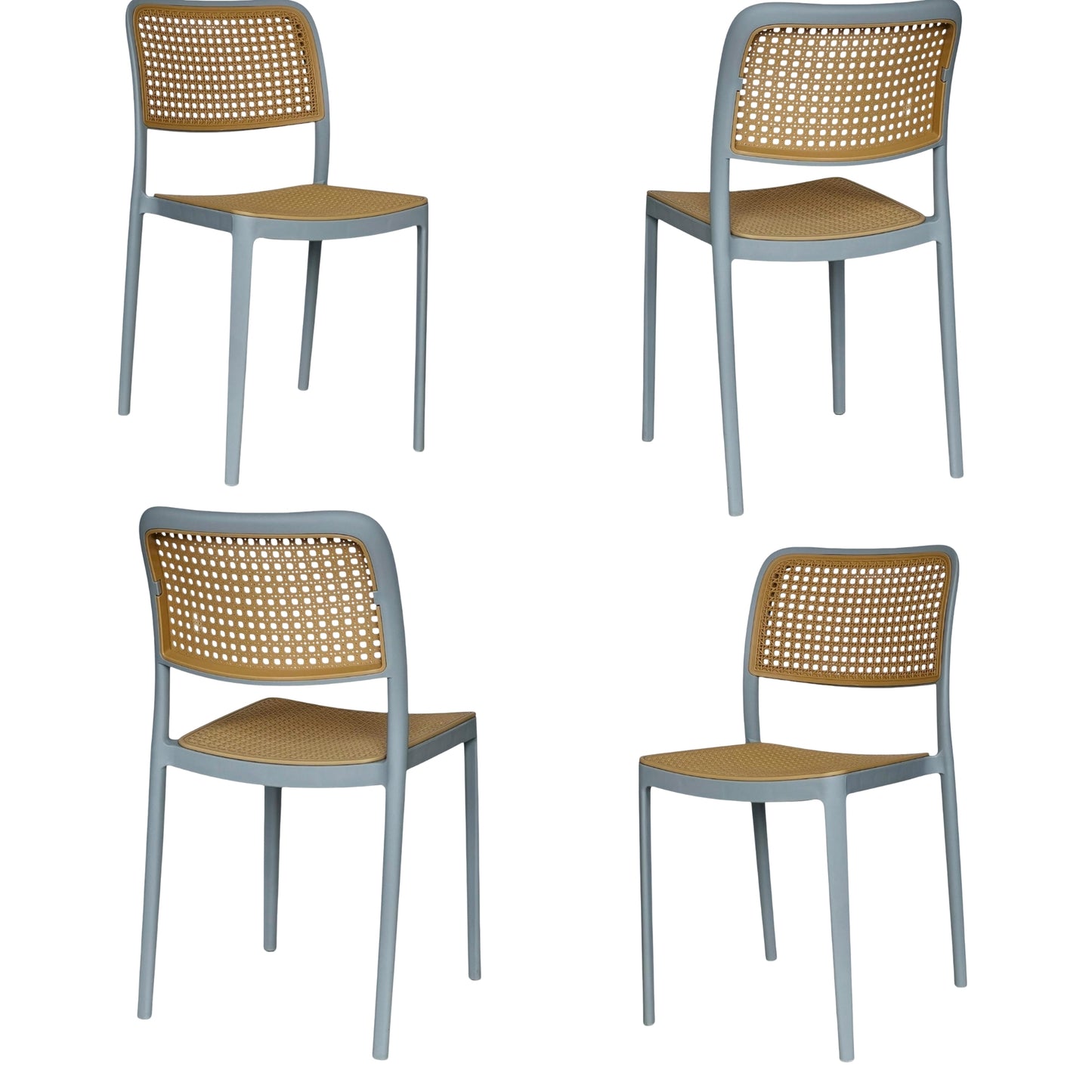 Silla En Polipropileno Solea Cuadrada Tipo Mimbre