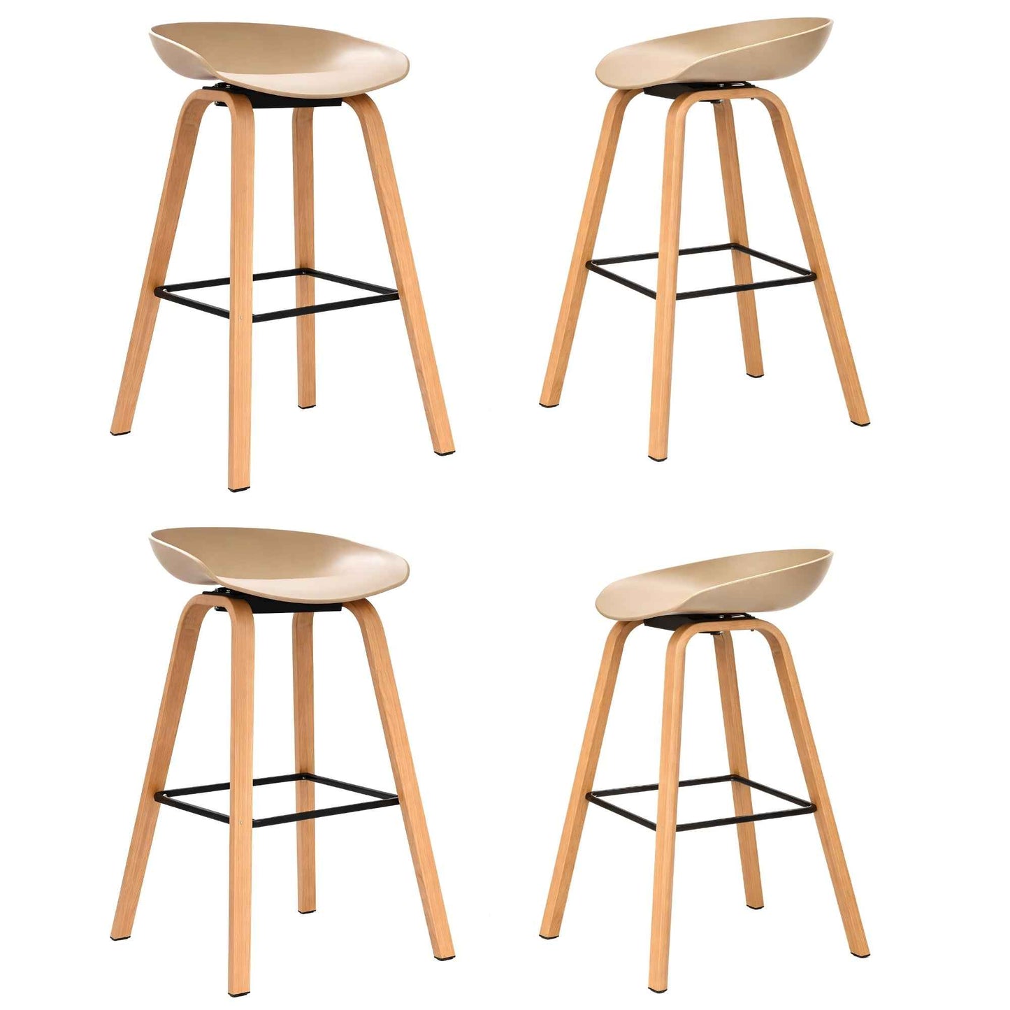 Conjunto de sillas Misuri con patas metálicas tipo madera para hogar o mayorista
