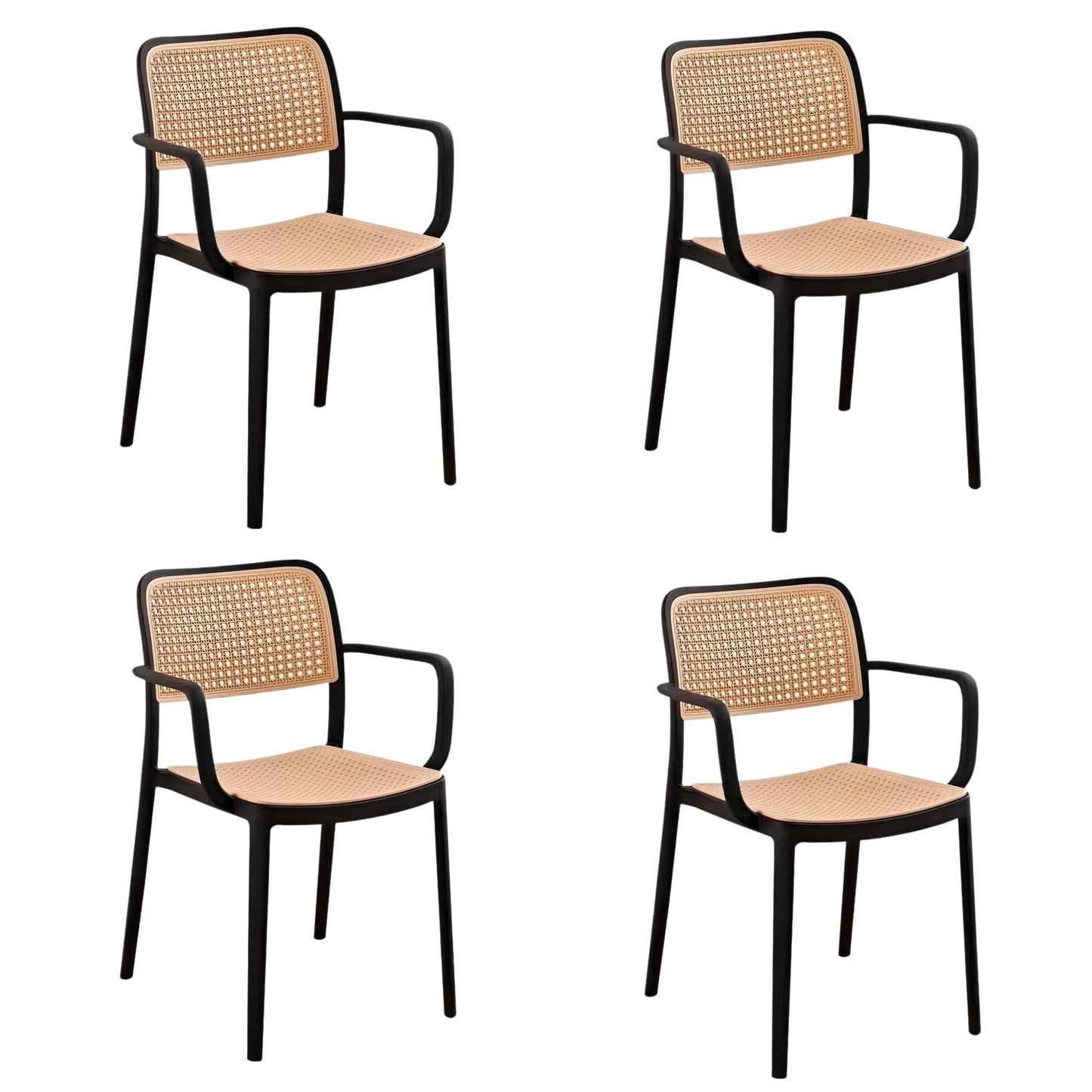 Set de sillas Solea cuadradas en polipropileno para comedor, terraza y negocio