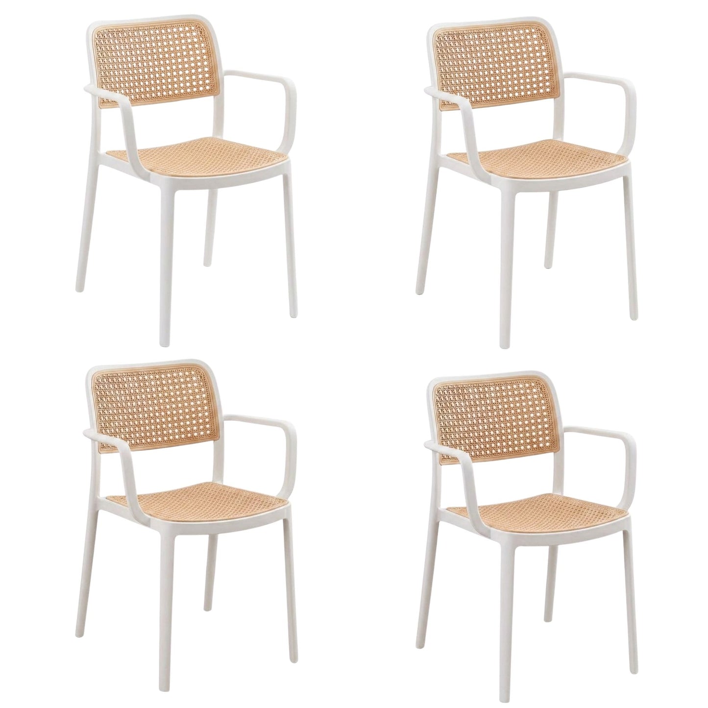 Juego de sillas Solea con brazos para comedor familiar, terraza y espacios sociales