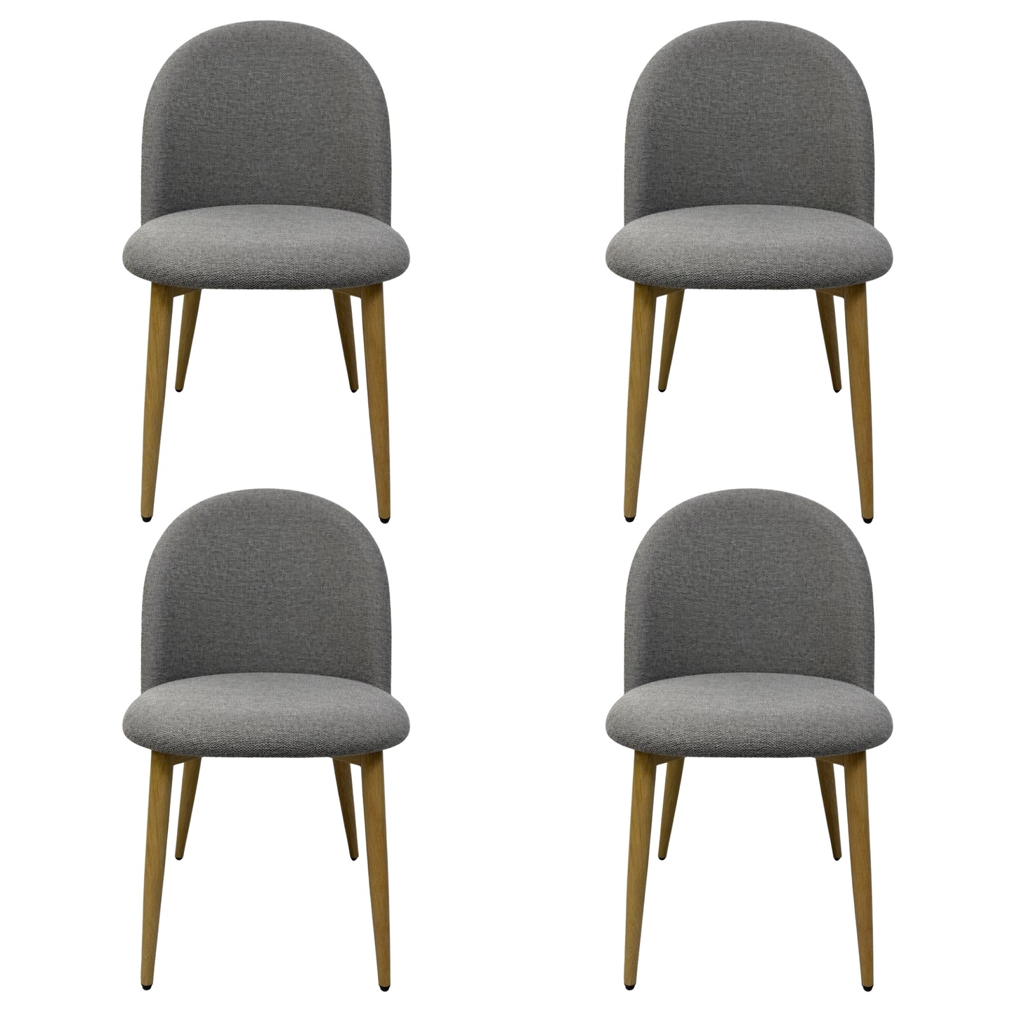 Silla Ali Tapizada En Tela Gris