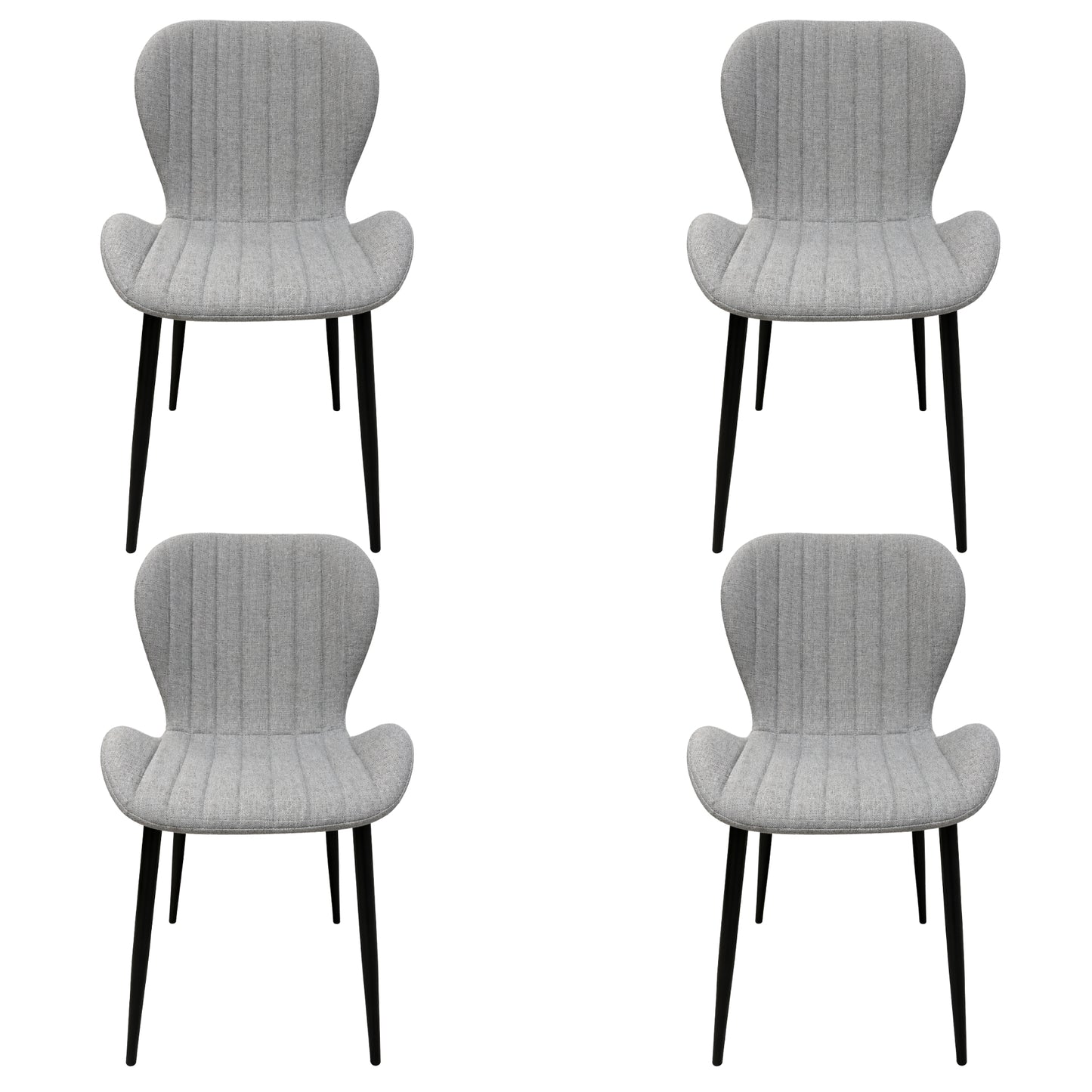 Silla Sol Tapizada En Tela Gris