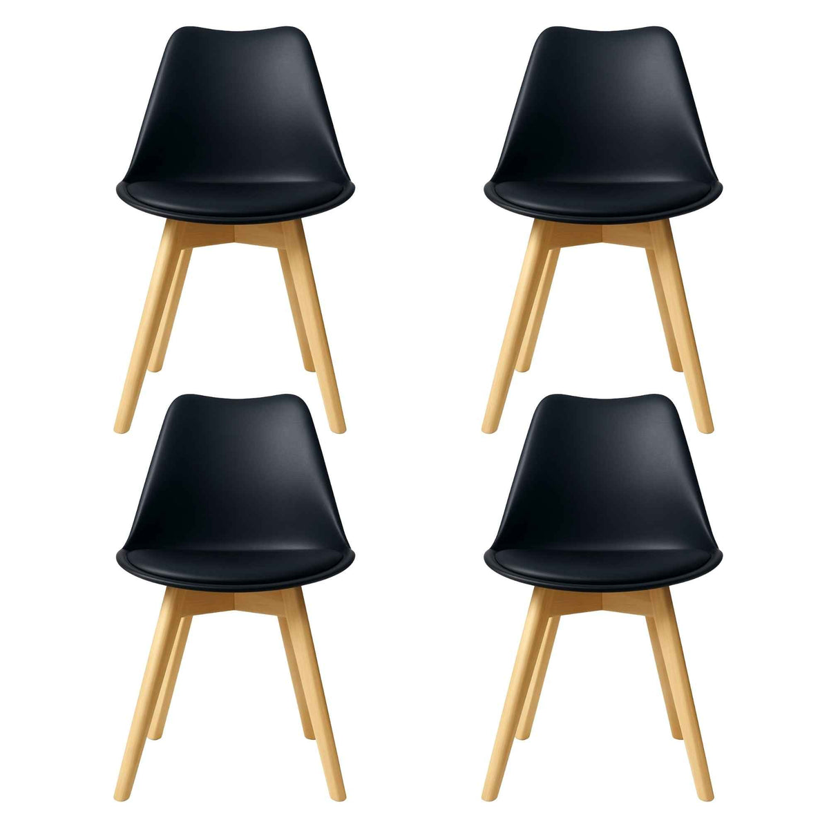 Set de sillas Emma Premium negras para comedor, apartamento y sala comedor