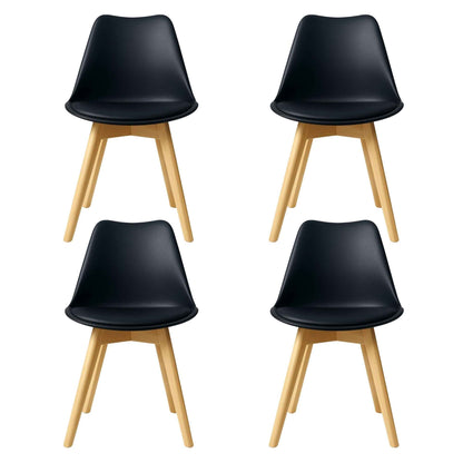 Set de sillas Emma Premium negras para comedor, apartamento y sala comedor