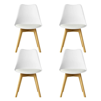 Juego de sillas Emma blancas Premium para comedor familiar y espacios modernos
