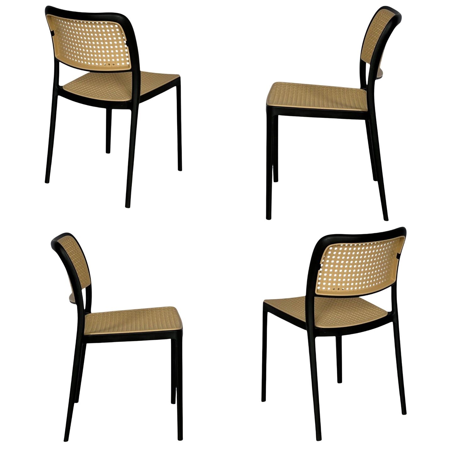 Silla En Polipropileno Solea Cuadrada Tipo Mimbre