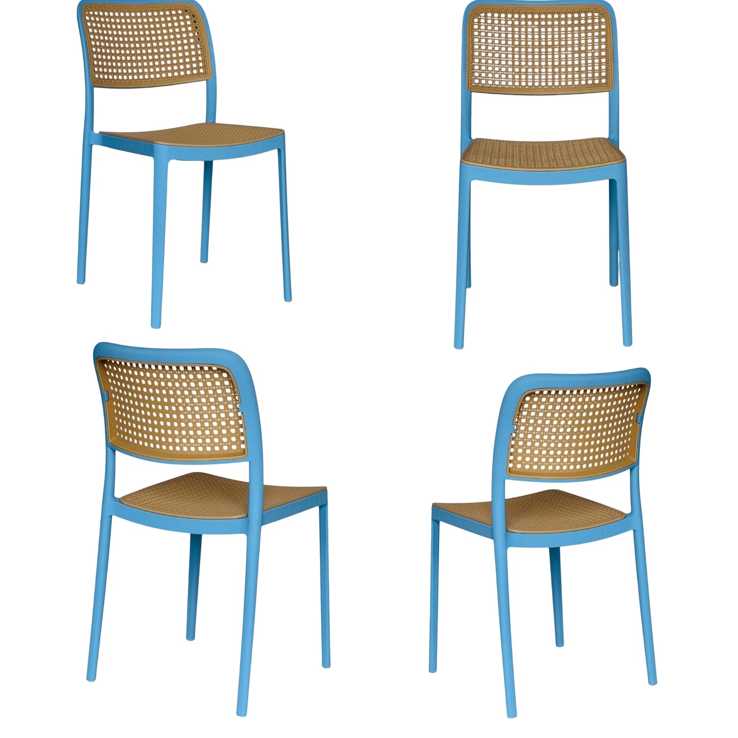 Silla En Polipropileno Solea Cuadrada Tipo Mimbre