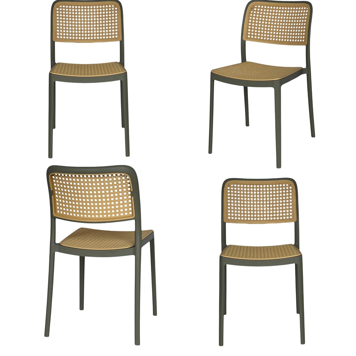 Silla En Polipropileno Solea Cuadrada Tipo Mimbre
