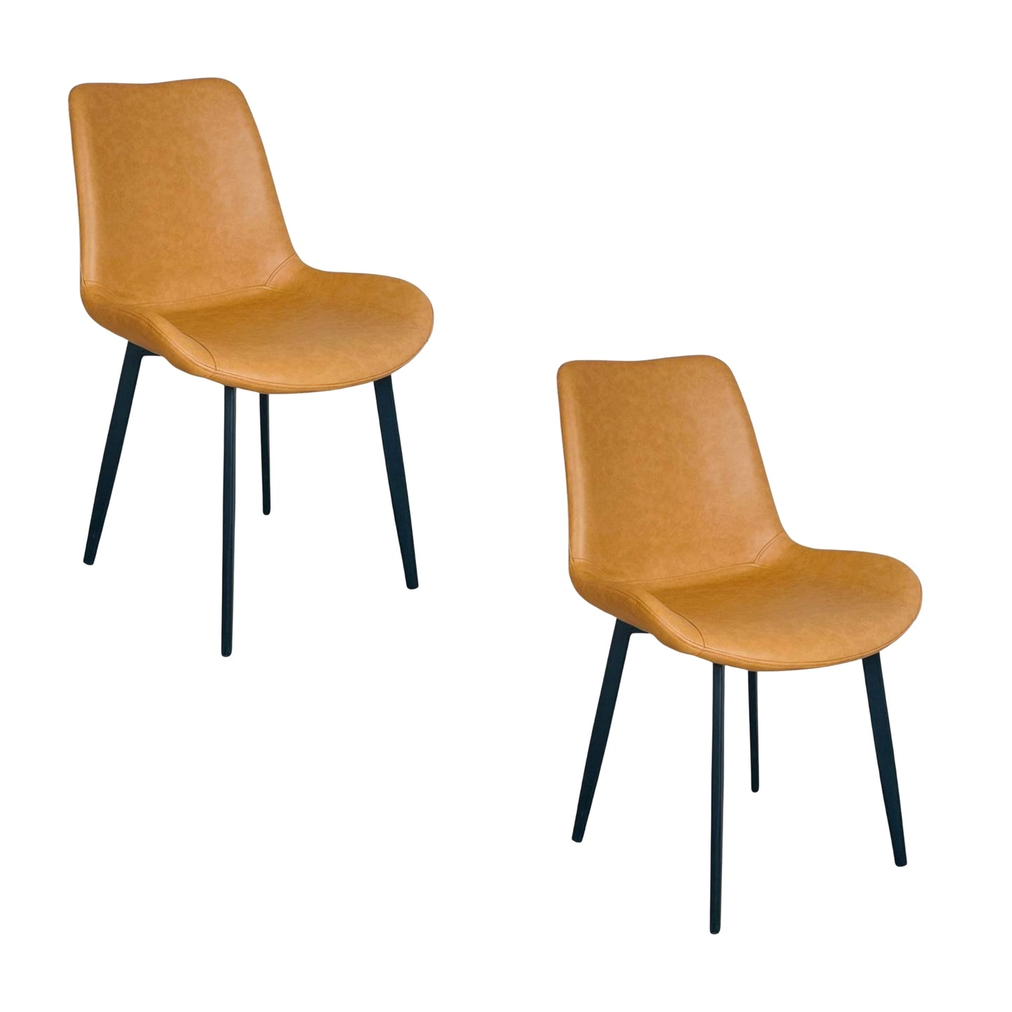 Silla Luxury Spoon En Cuero Con Patas Metálicas