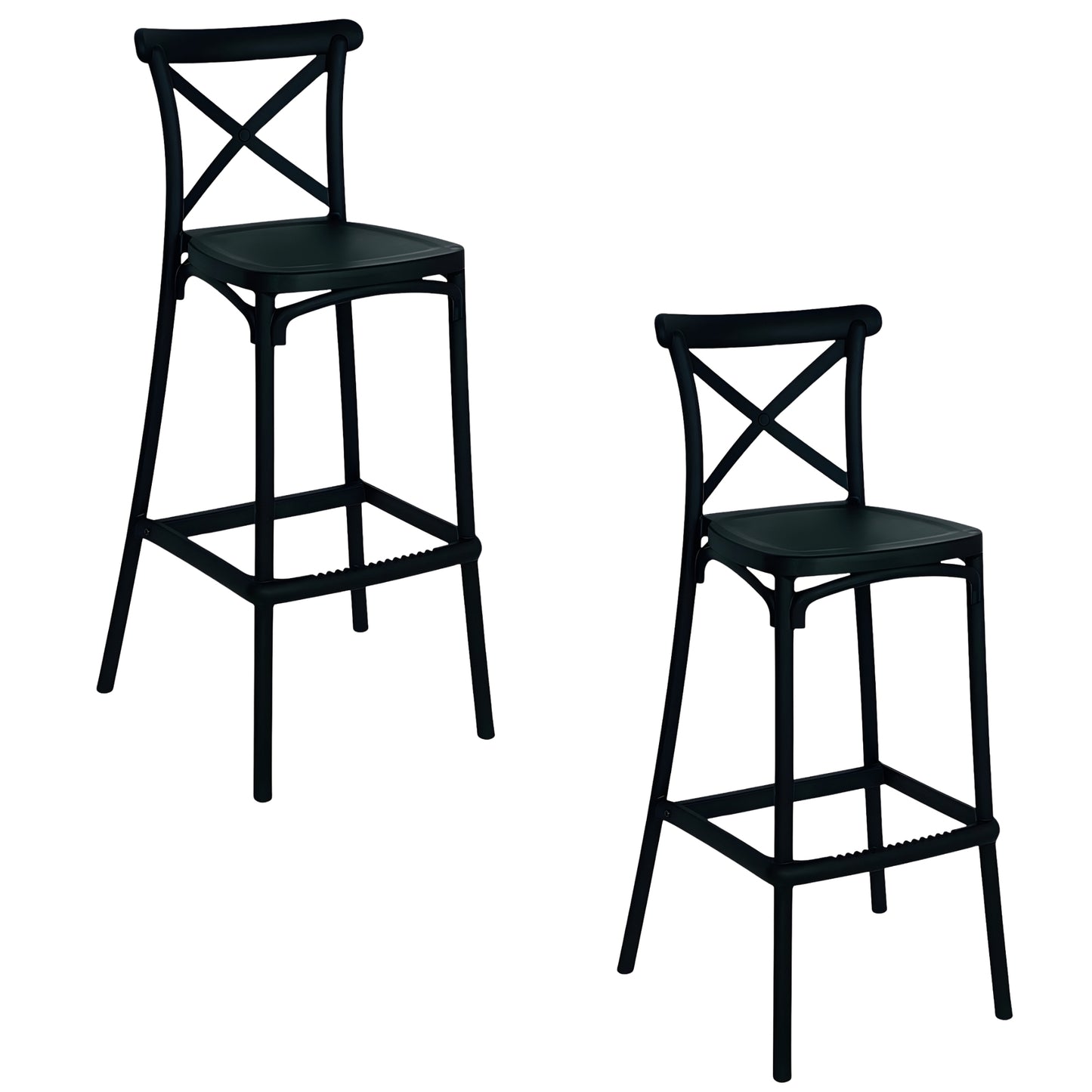 Silla De Barra Crossback En Polipropileno