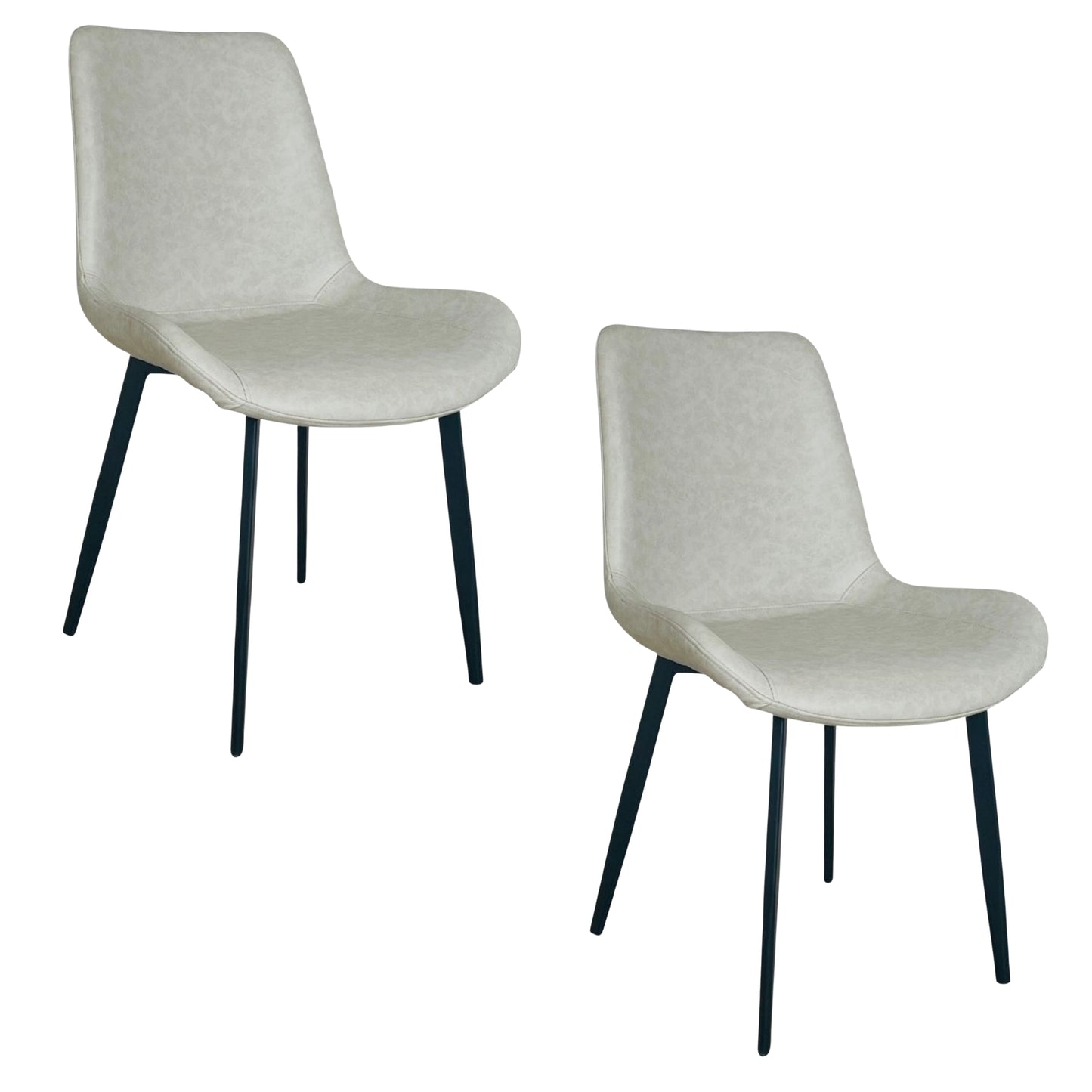 Silla Luxury Spoon En Cuero Con Patas Metálicas