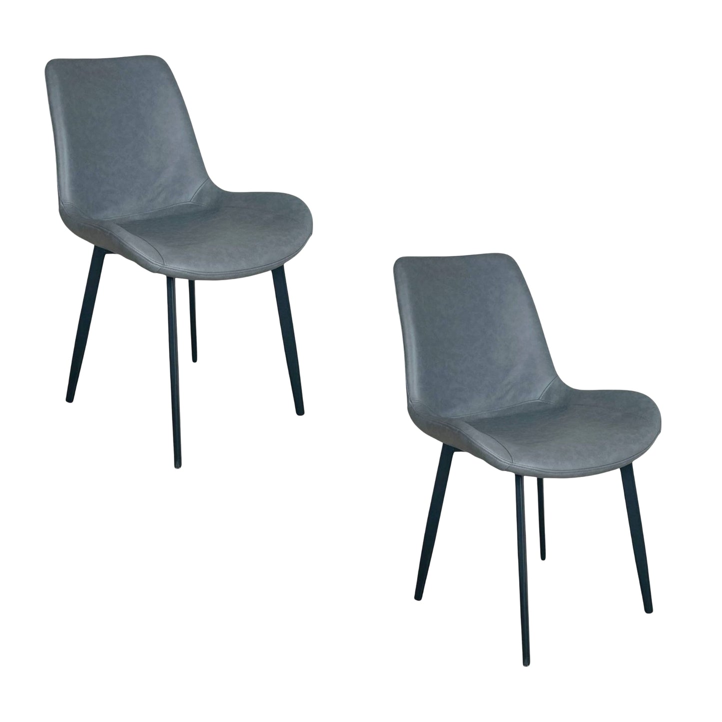 Silla Luxury Spoon En Cuero Con Patas Metálicas