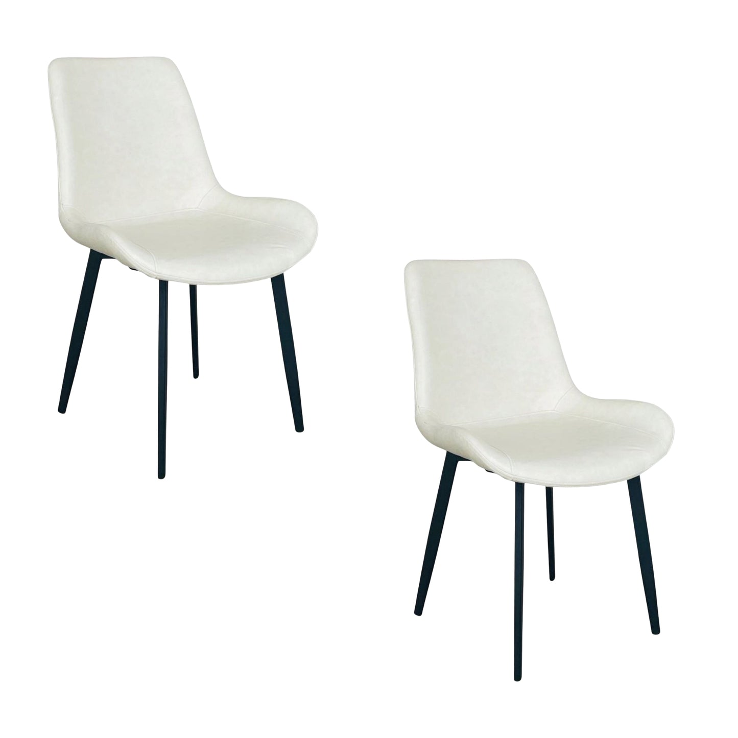 Silla Luxury Spoon En Cuero Con Patas Metálicas