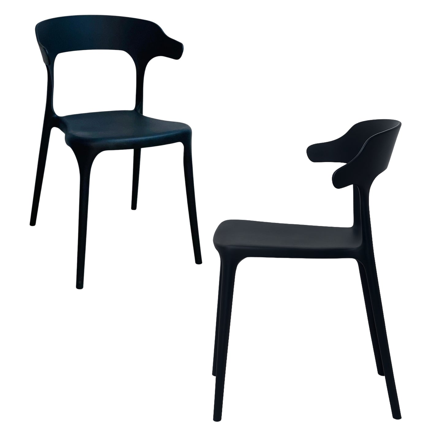 Silla Genova negra en polipropileno para comedor, restaurante o cafetería