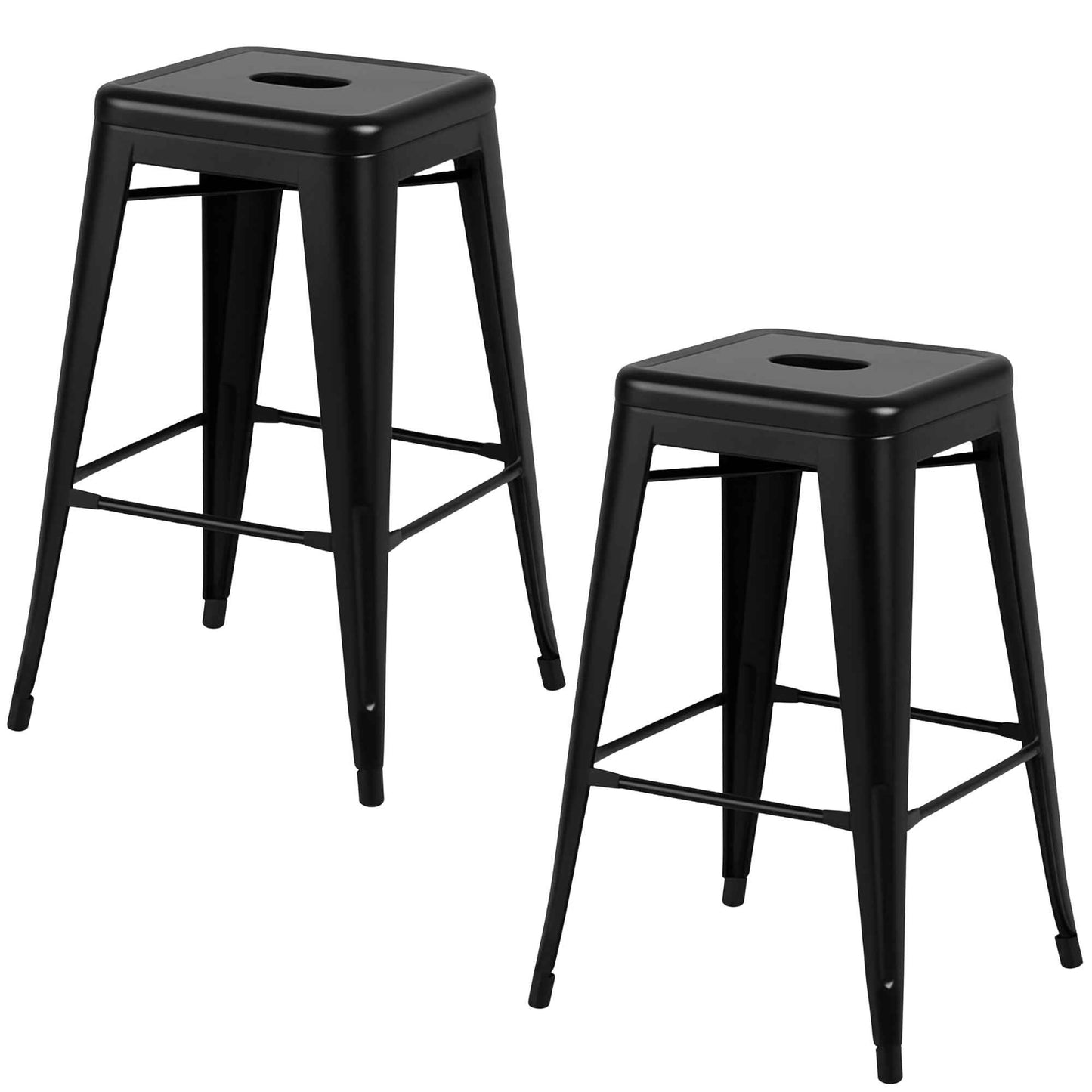 Set de taburetes metálicos Tolix negros para bar o restaurante