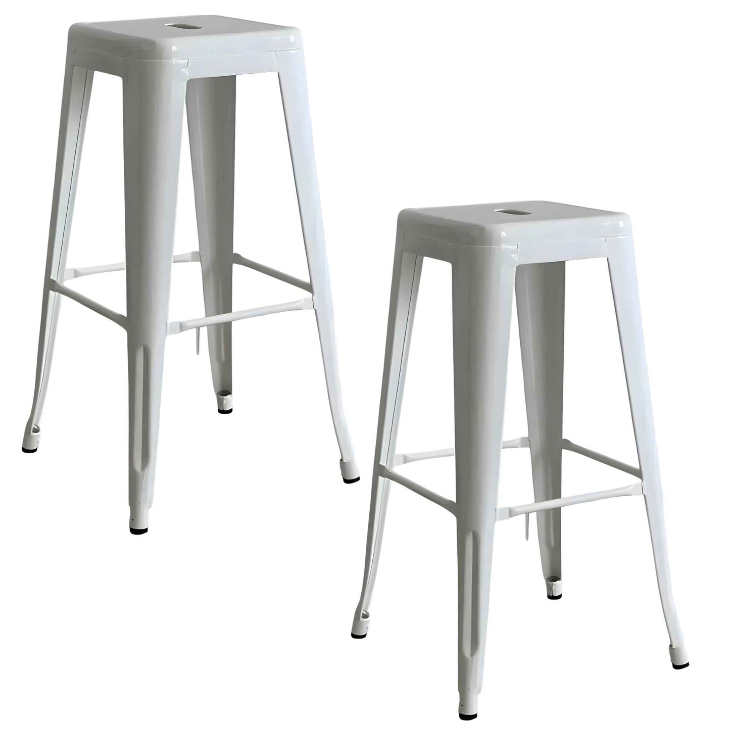 Set de taburetes metálicos Tolix blancos para barra, comedor o cafetería
