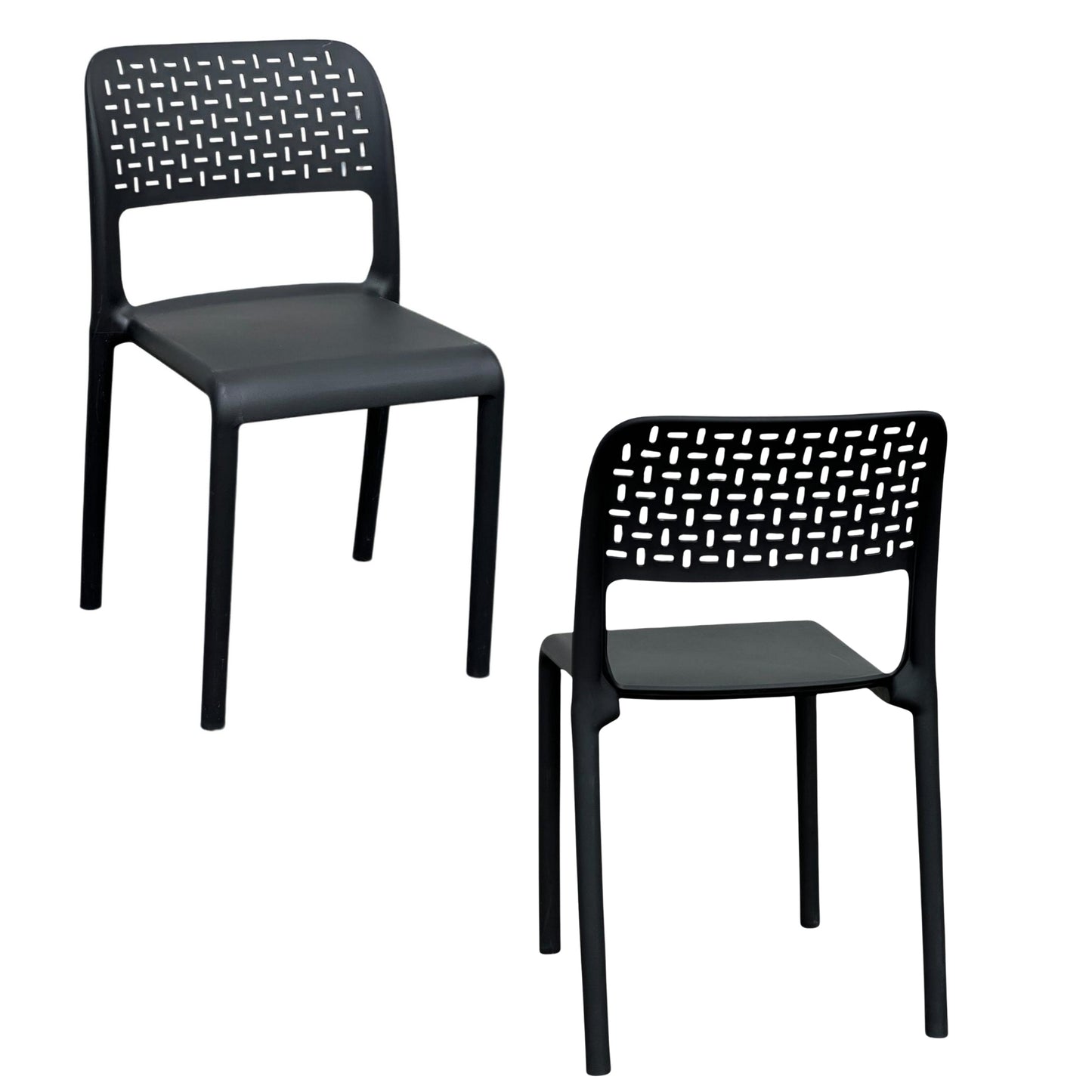 Set de sillas ergonómicas con respaldo calado para restaurante y hogar