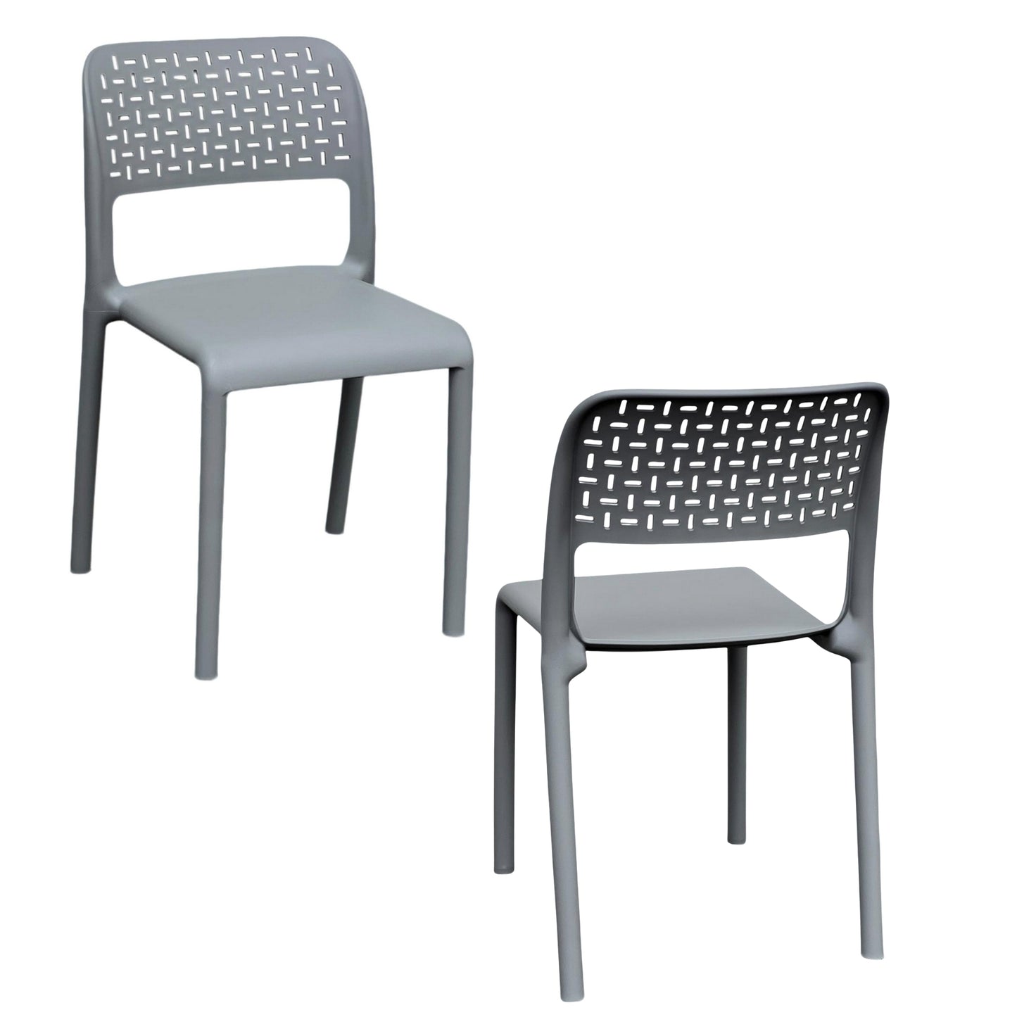 Set de sillas grises ergonómicas para comedor, terraza y negocio