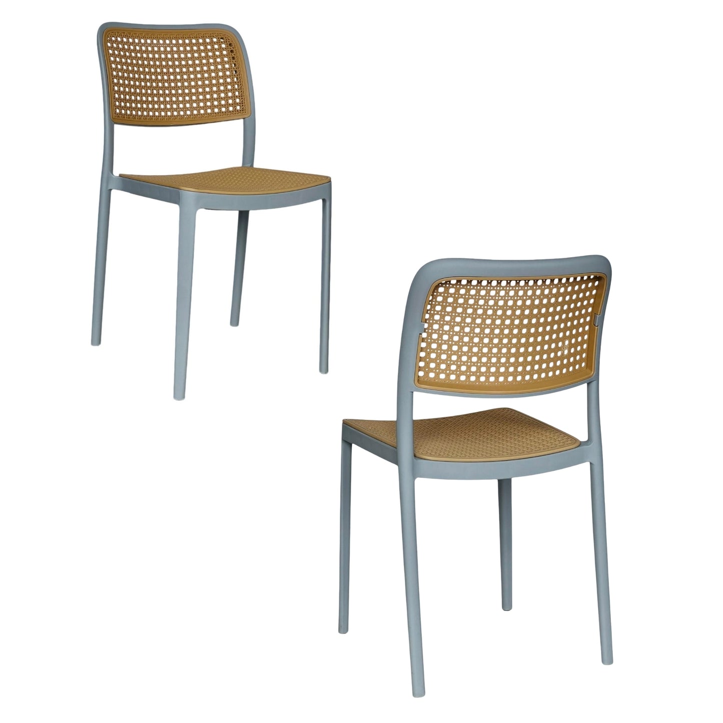 Silla En Polipropileno Solea Cuadrada Tipo Mimbre