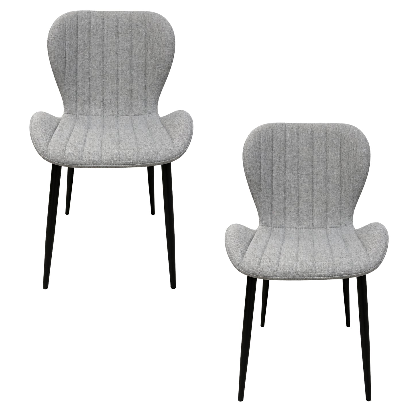Silla Sol Tapizada En Tela Gris