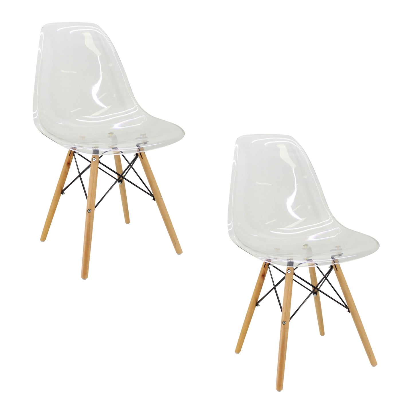 Set de sillas Eames transparentes para comedor moderno, hogar y apartamento