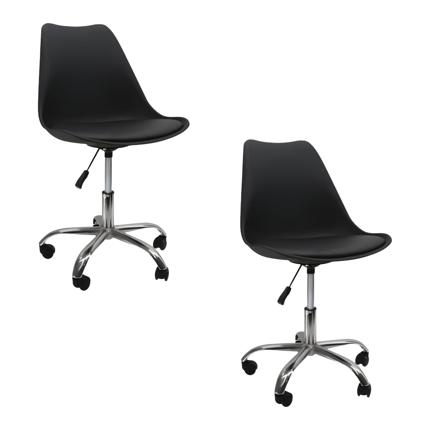 Set de sillas Eames con ruedas para oficina, estudio y espacios de trabajo