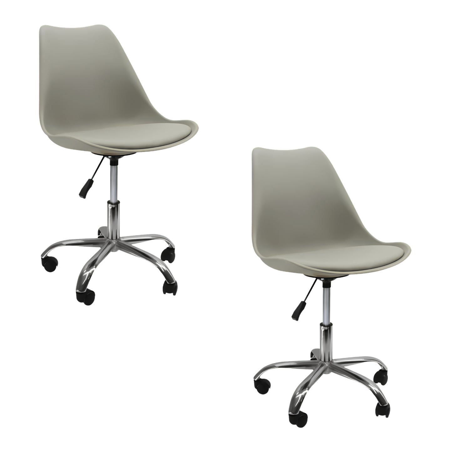 Sillas Eames grises con ruedas para oficina, computador y home office
