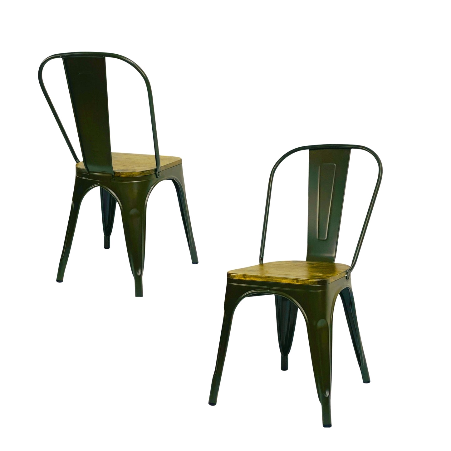 Silla Metálica Tolix Asiento Madera