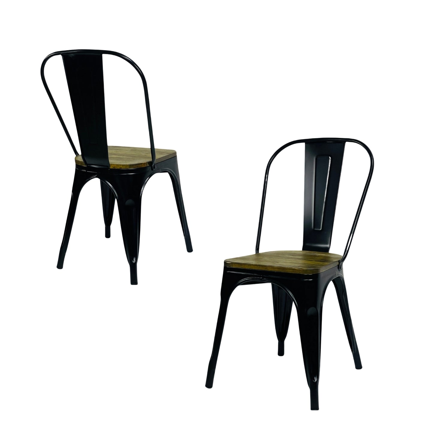 Silla Metálica Tolix Asiento Madera