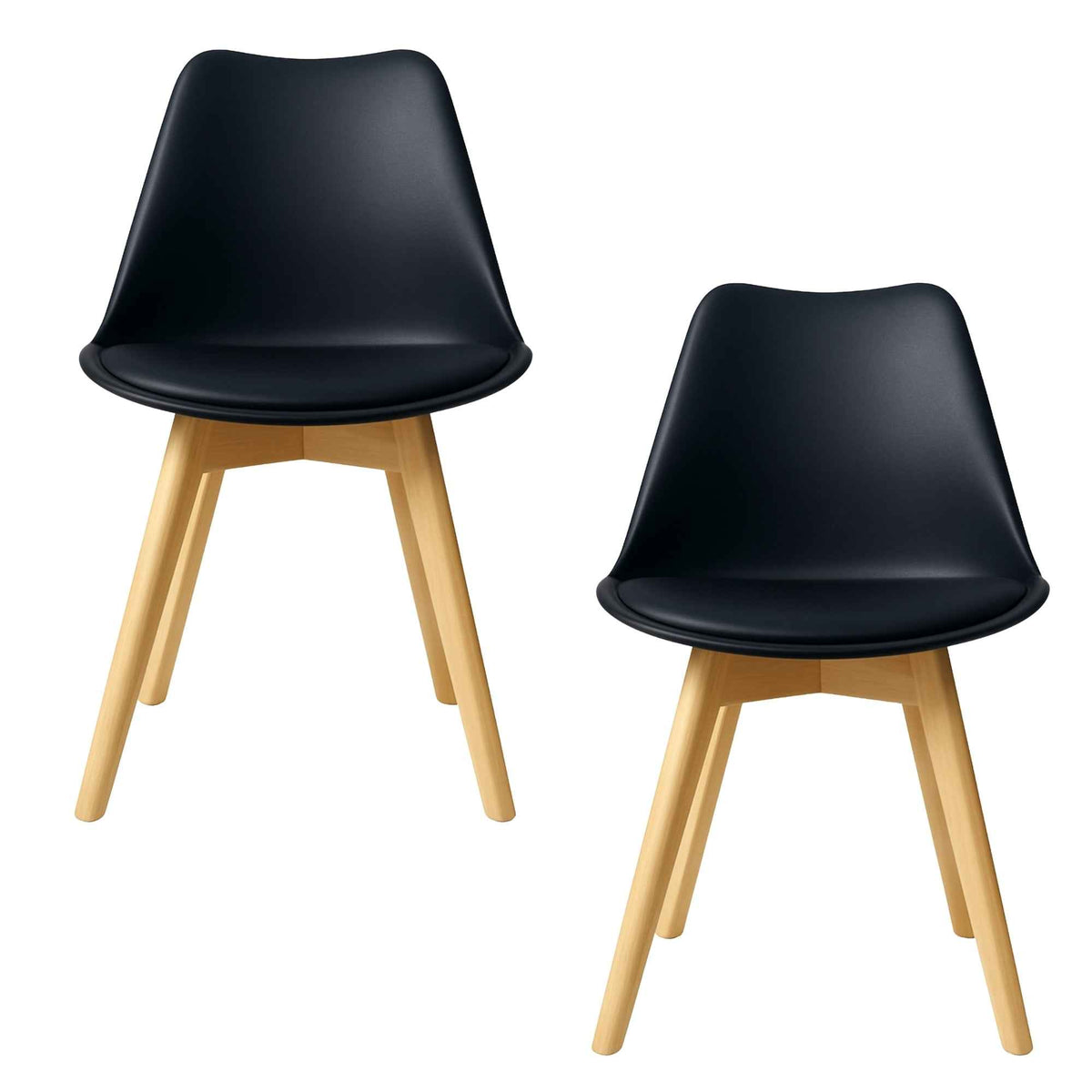 Silla Emma de diseño Premium negra para comedor, cocina y hogar moderno