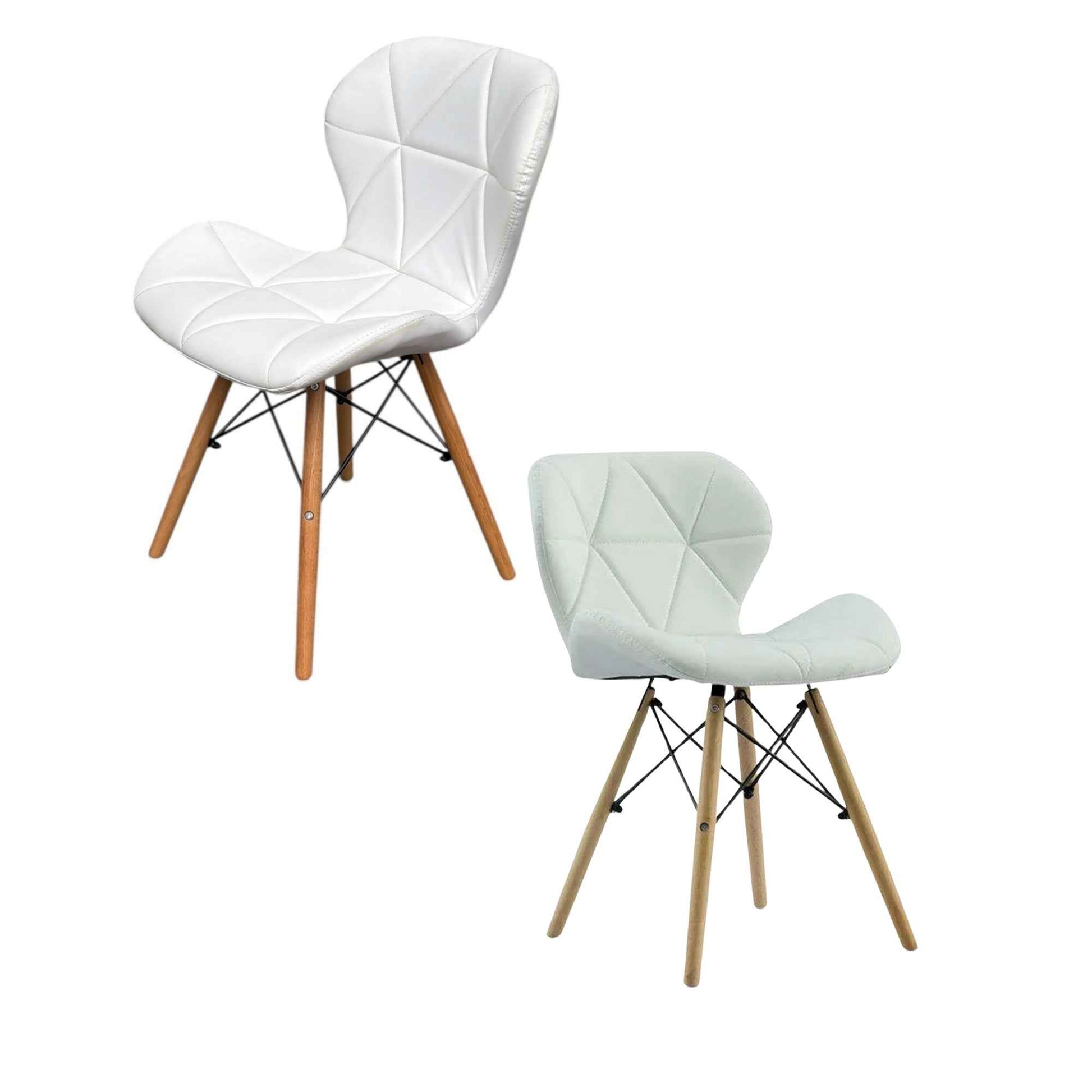 Set de sillas Mariposa blancas y verdes para comedor moderno