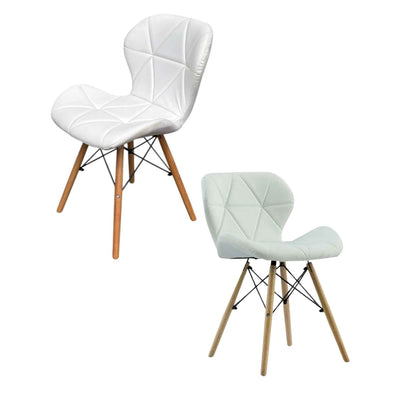 Set de sillas Mariposa blancas y verdes para comedor moderno