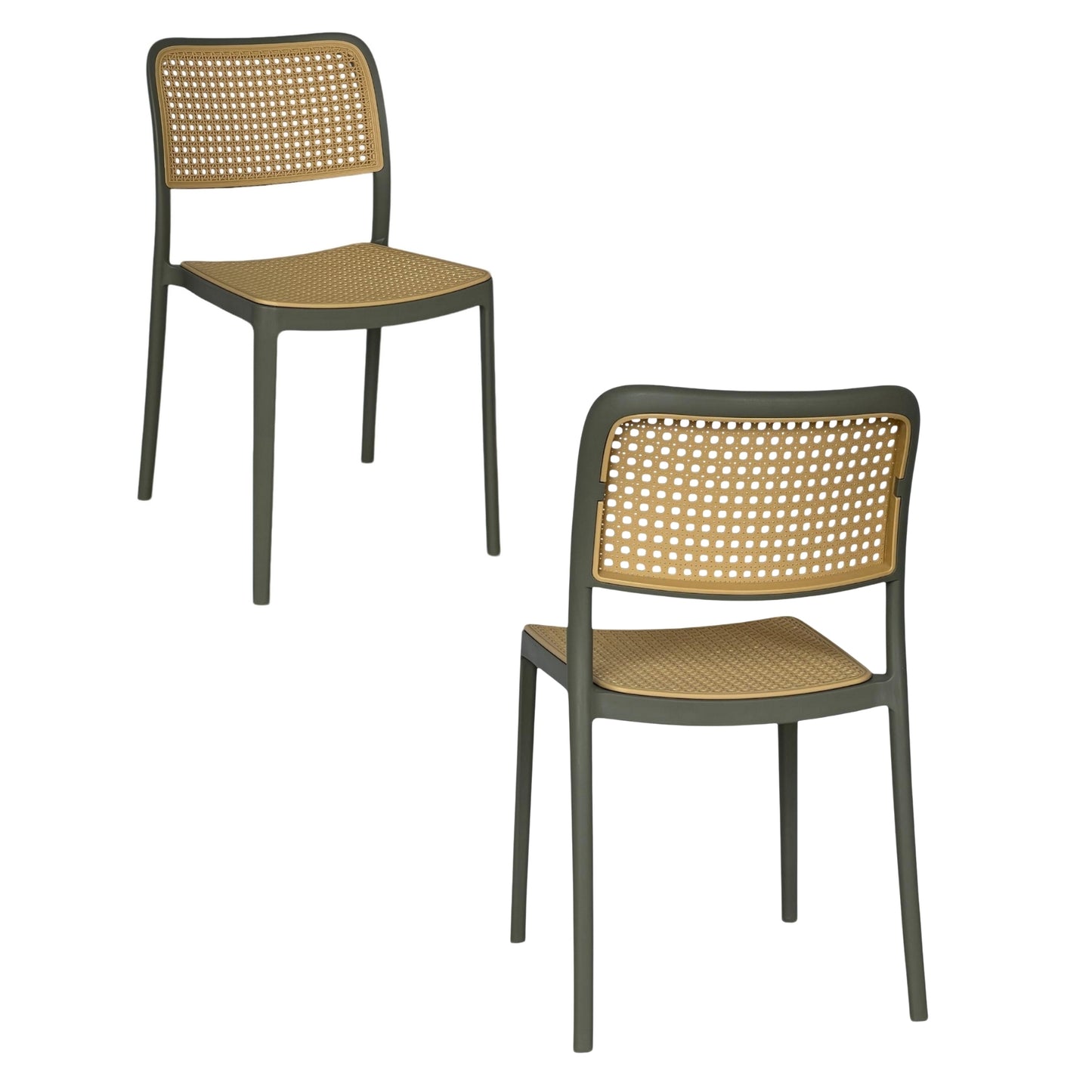 Silla En Polipropileno Solea Cuadrada Tipo Mimbre
