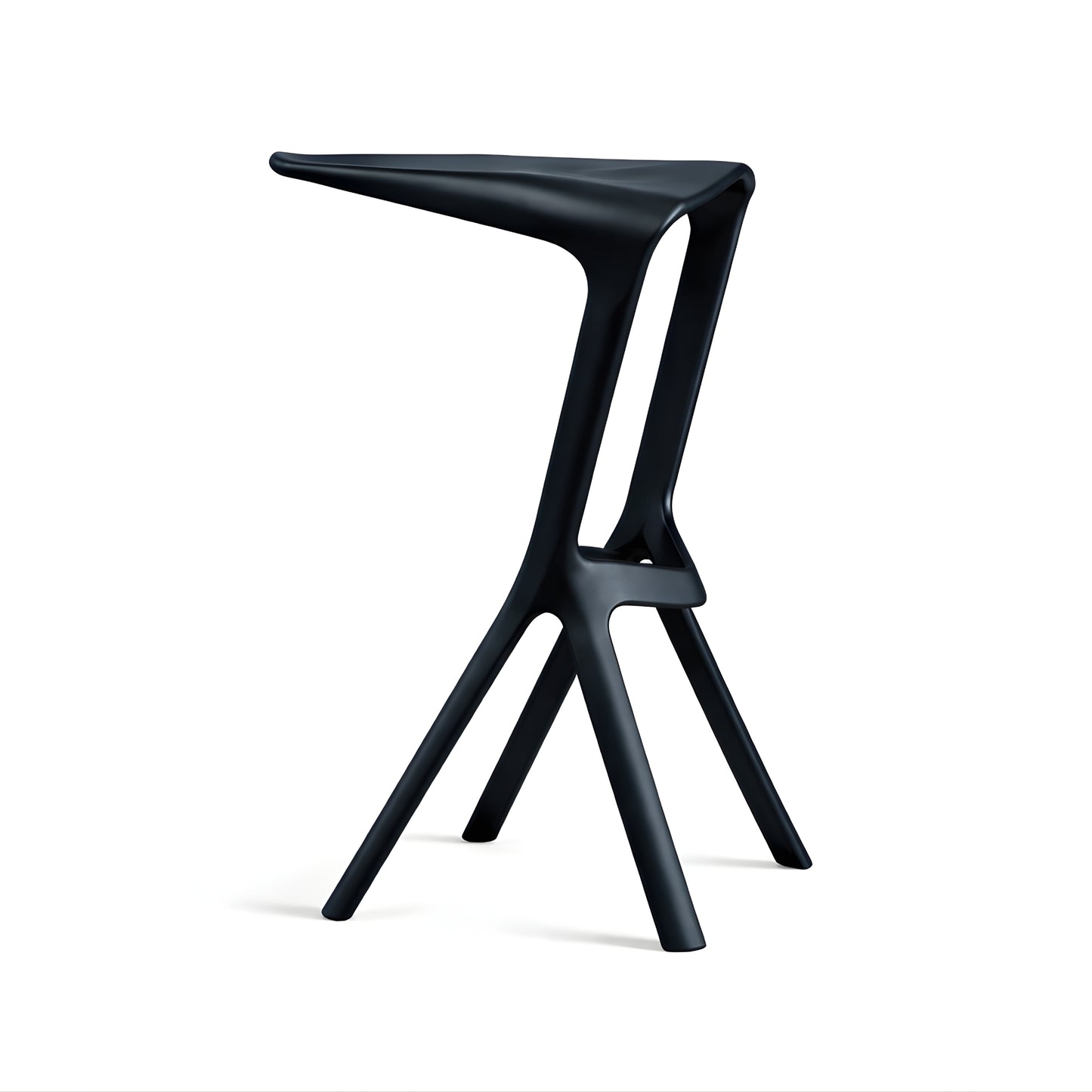 Taburete alto Miura negro con diseño moderno para negocio o cafetería