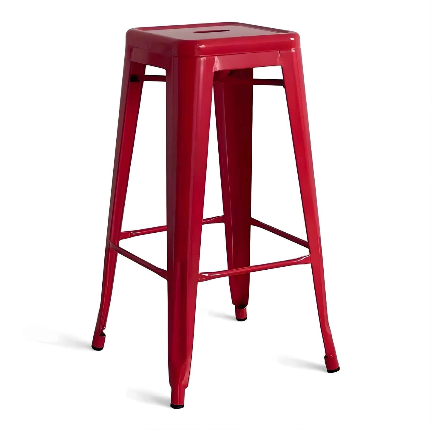 Taburete Tolix rojo metálico para cafetería, bar o negocio