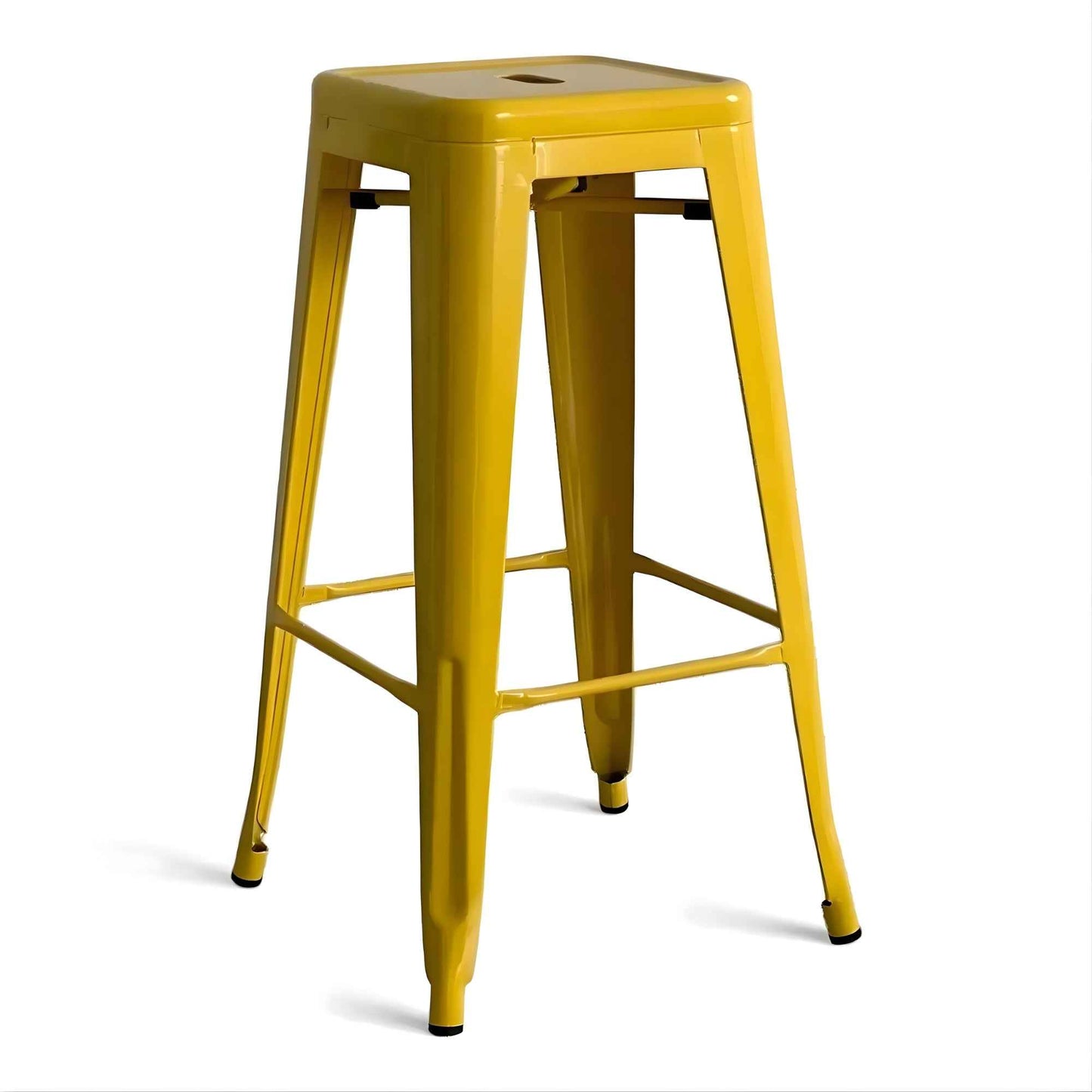 Taburete metálico Tolix amarillo para cocina, barra o restaurante
