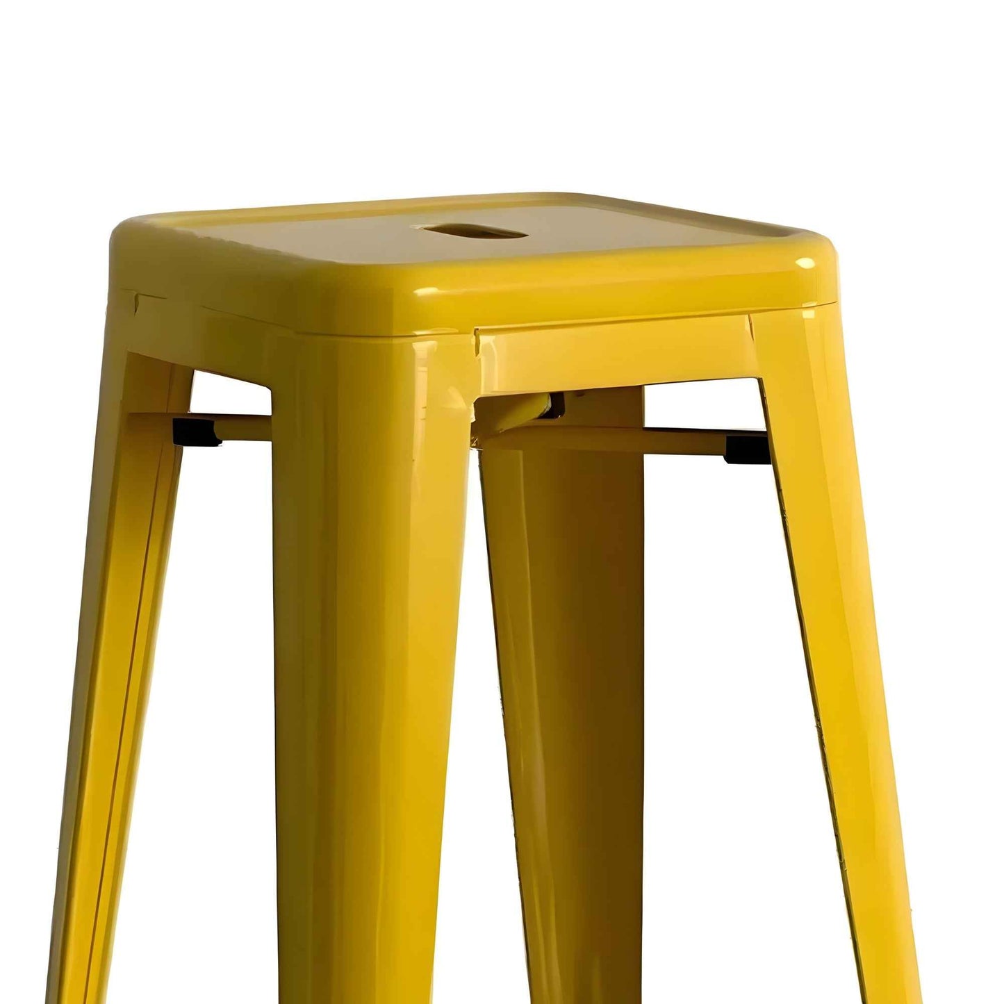 Taburete metálico Tolix amarillo sin espaldar para barra o cocina