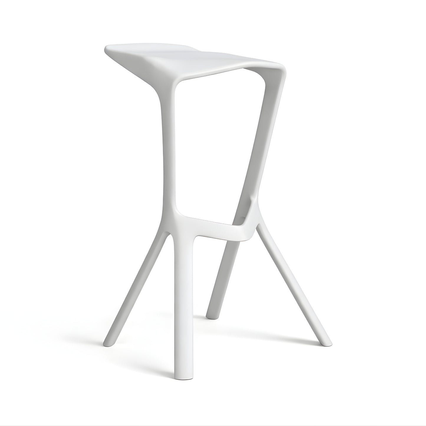 Taburete Miura blanco en polipropileno para comedor, bar o restaurante