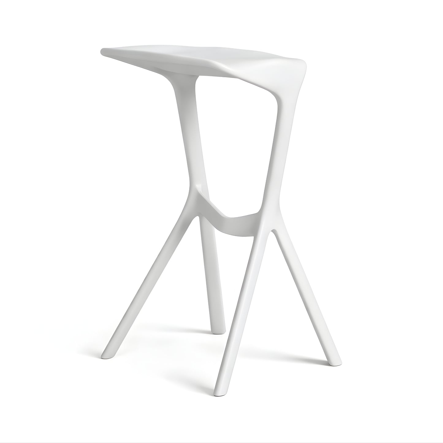 Taburete Miura blanco en polipropileno para hogar, terraza o negocio