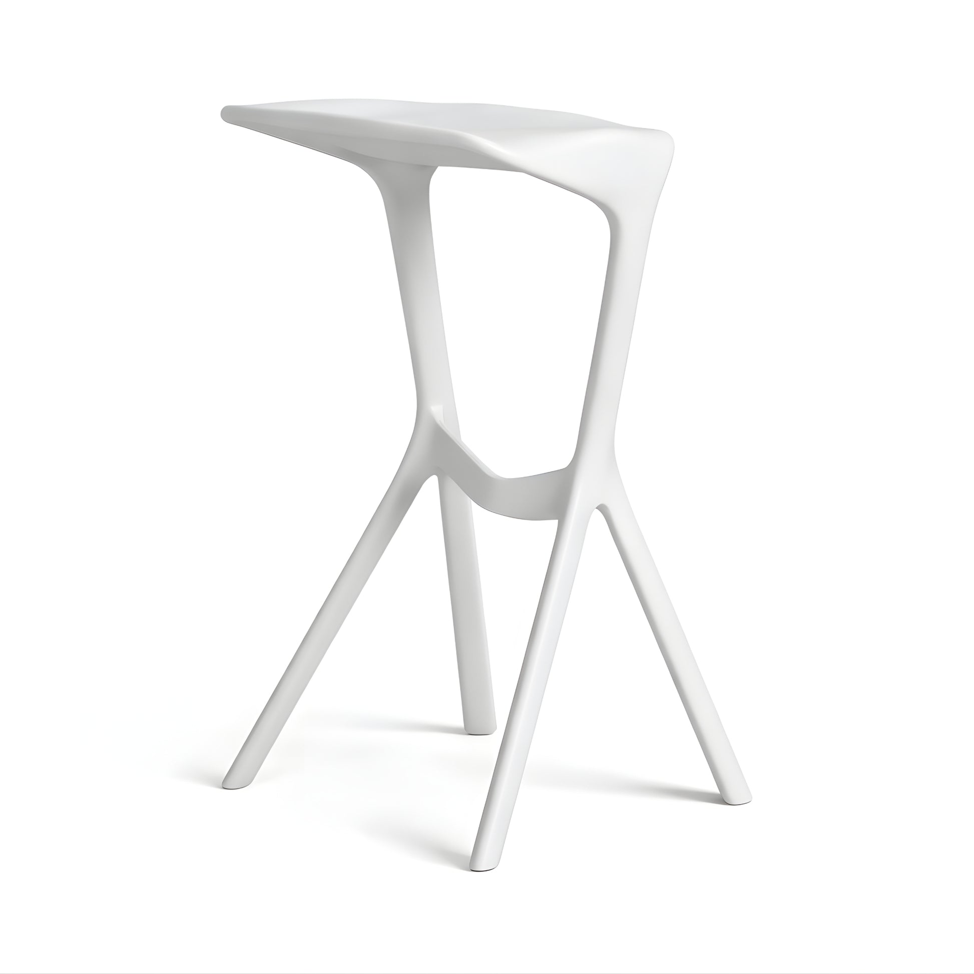 Taburete Miura blanco en polipropileno para hogar, terraza o negocio