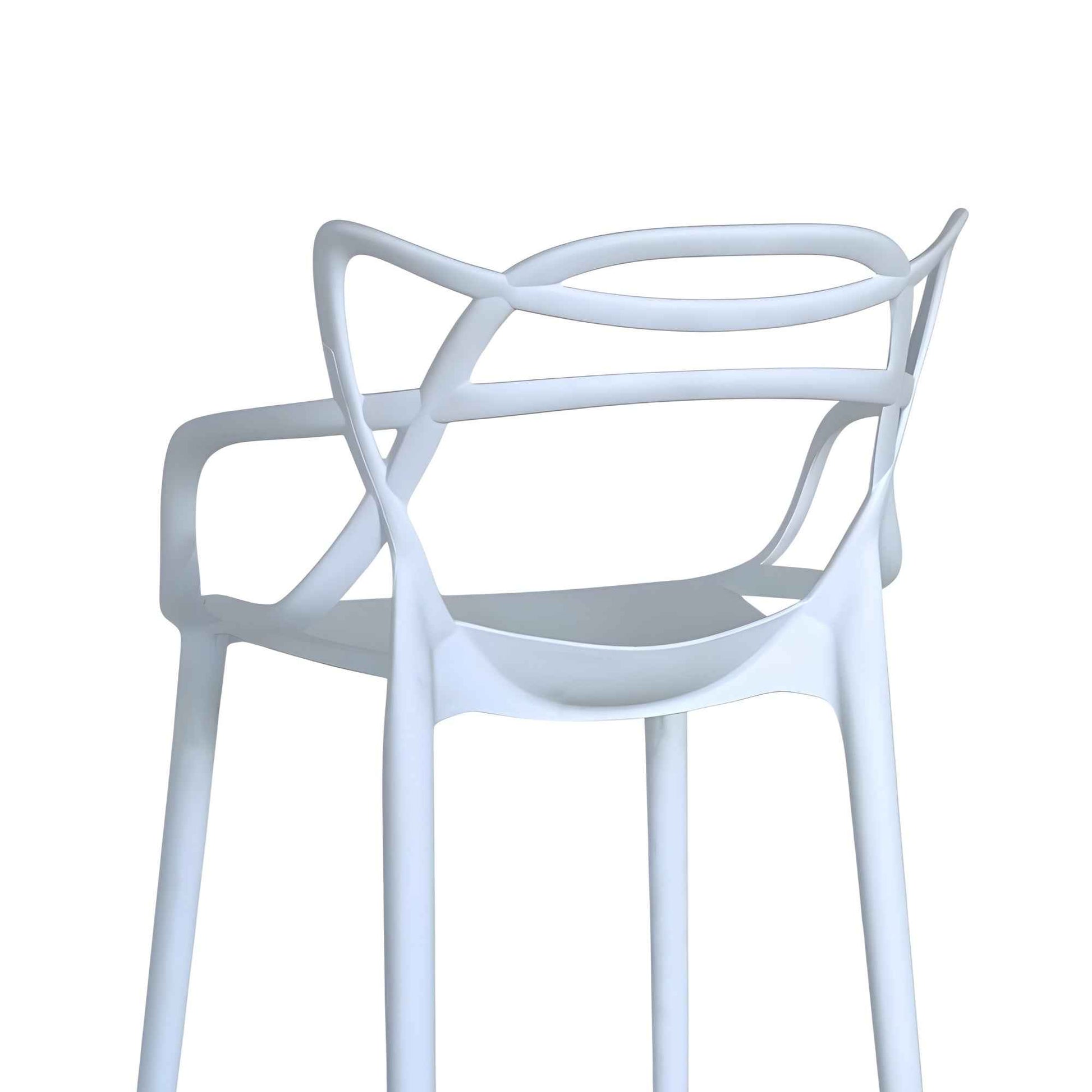 Vista lateral de silla alta Master azul claro para barra de cocina