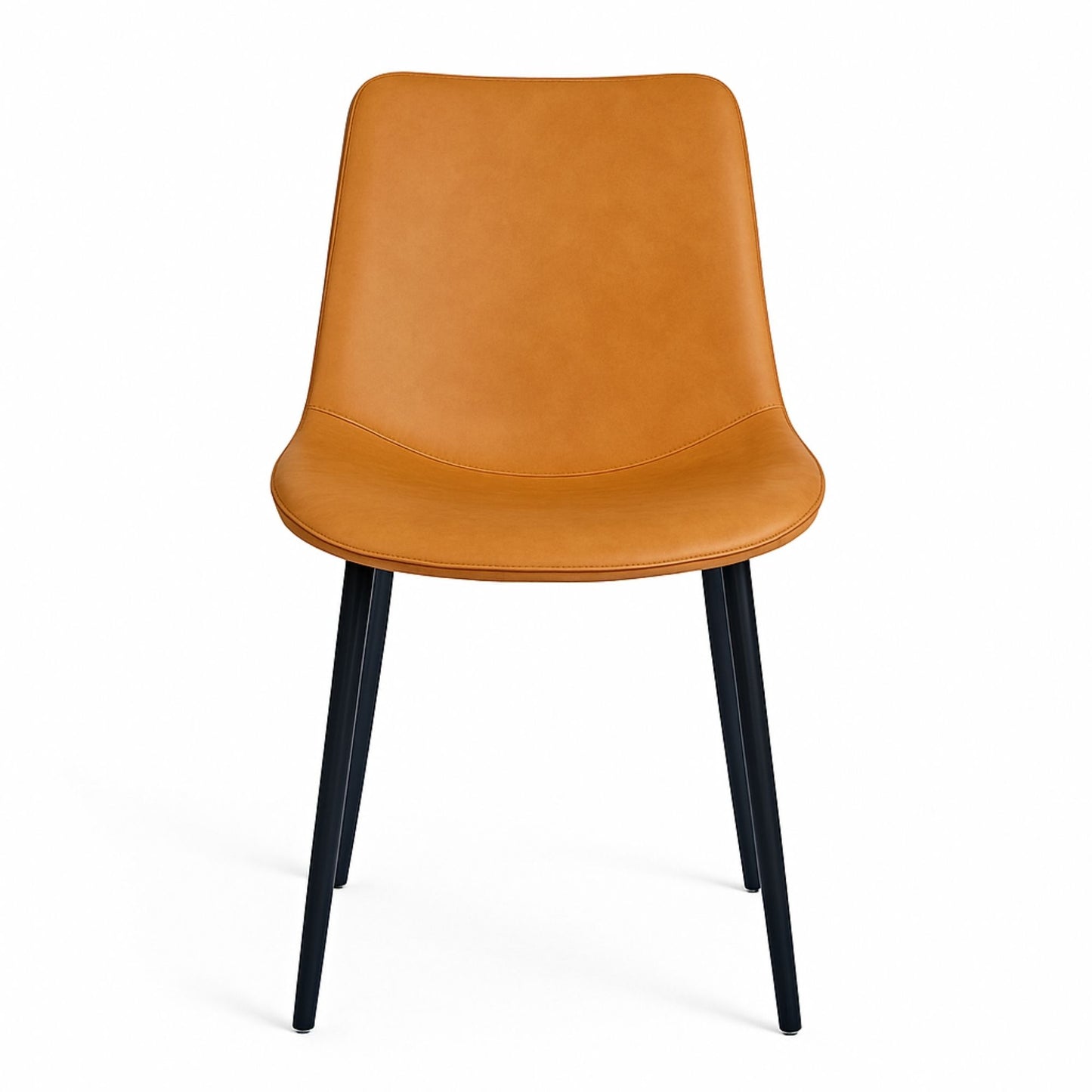 Silla Luxury Spoon En Cuero Con Patas Metálicas